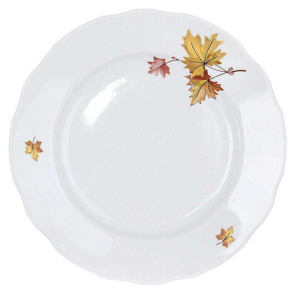 Maple Leaves Porcelain Dinner Plate Set - 9.4