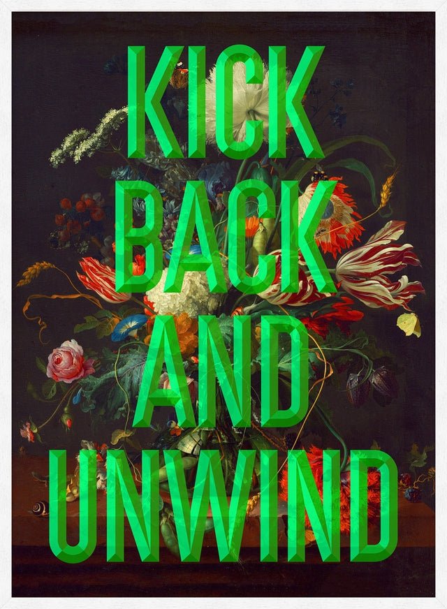 Kick Back Typography Print - Trendy Wall Art Decor for Living Room, Bedroom & Office - Perfect for Home & Gifts