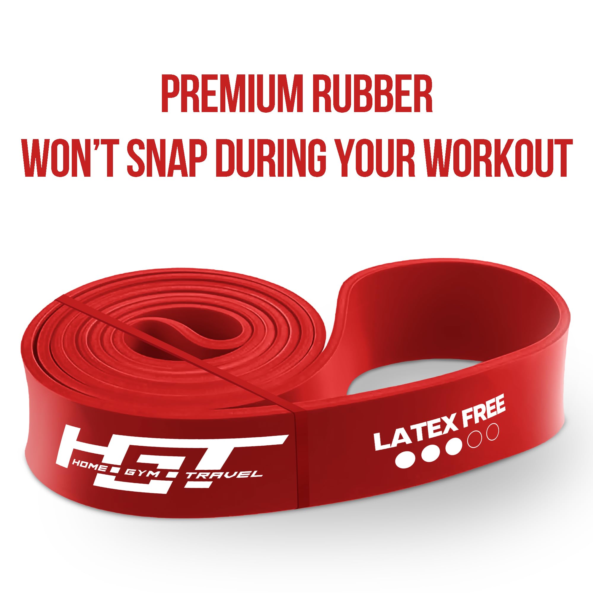 HGT Long Resistance Band - Heavy Duty Latex-Free Exercise Band for Women & Men - Perfect for Strength Training, Stretching, Yoga & Pilates - Home & Gym Workout Equipment - Ideal for Physical Therapy, Fitness Routines & Muscle Recovery