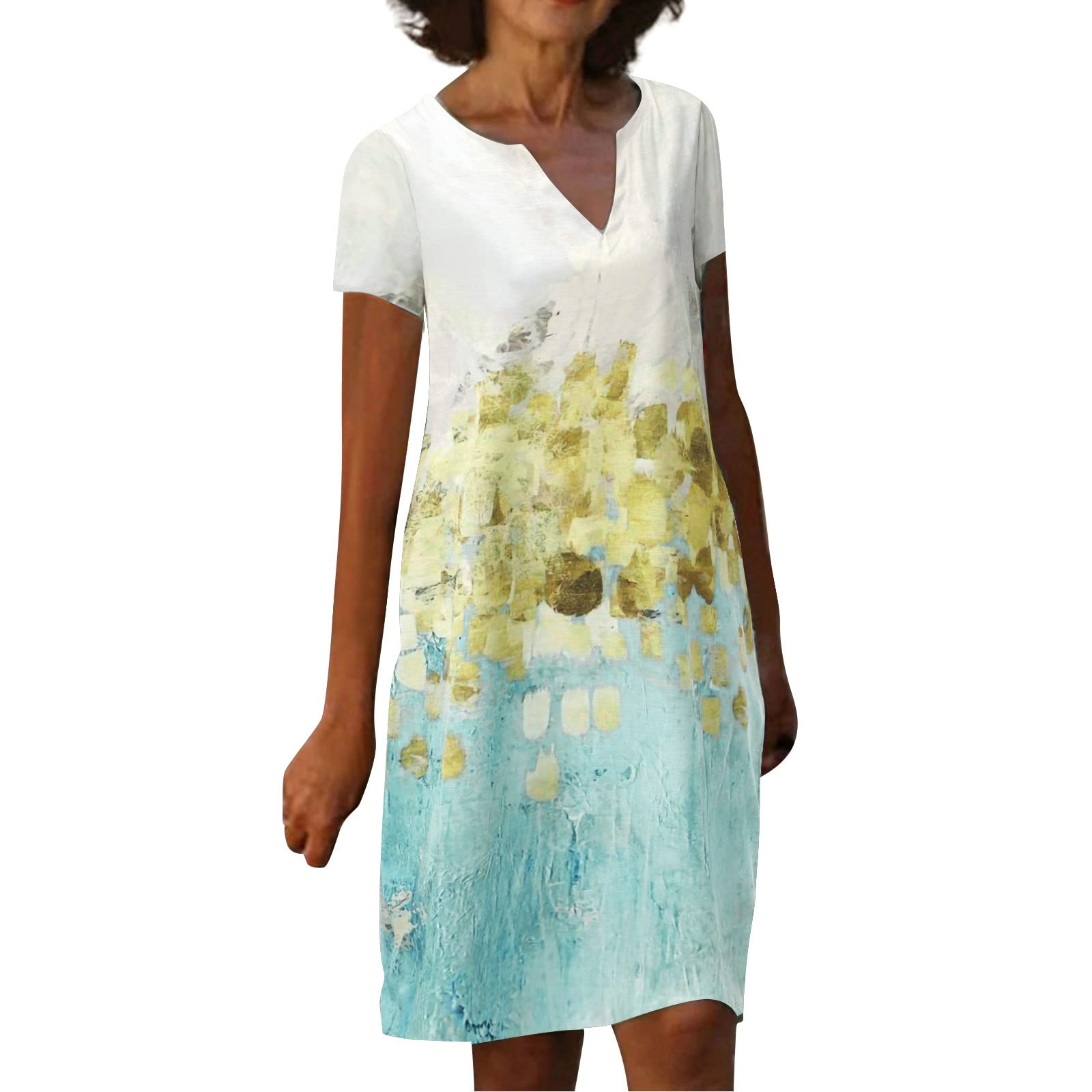 Sexy Floral Printed Off Shoulder V-Neck Short Sleeve Dress for Women - Elegant Long Formal Dress for Party, Wedding & Special Occasions