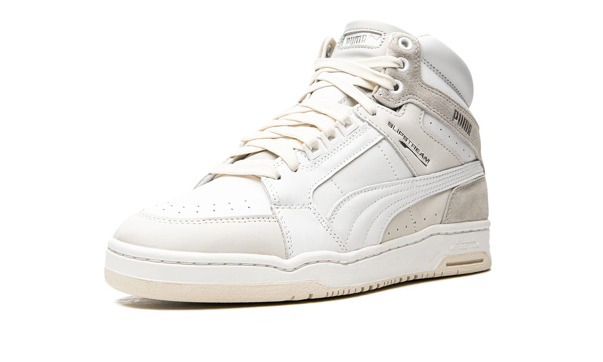 PUMA Men's Slipstream Mid Luxe Lace-Up Sneakers - White Casual Shoes for Walking, Gym & Streetwear Fashion