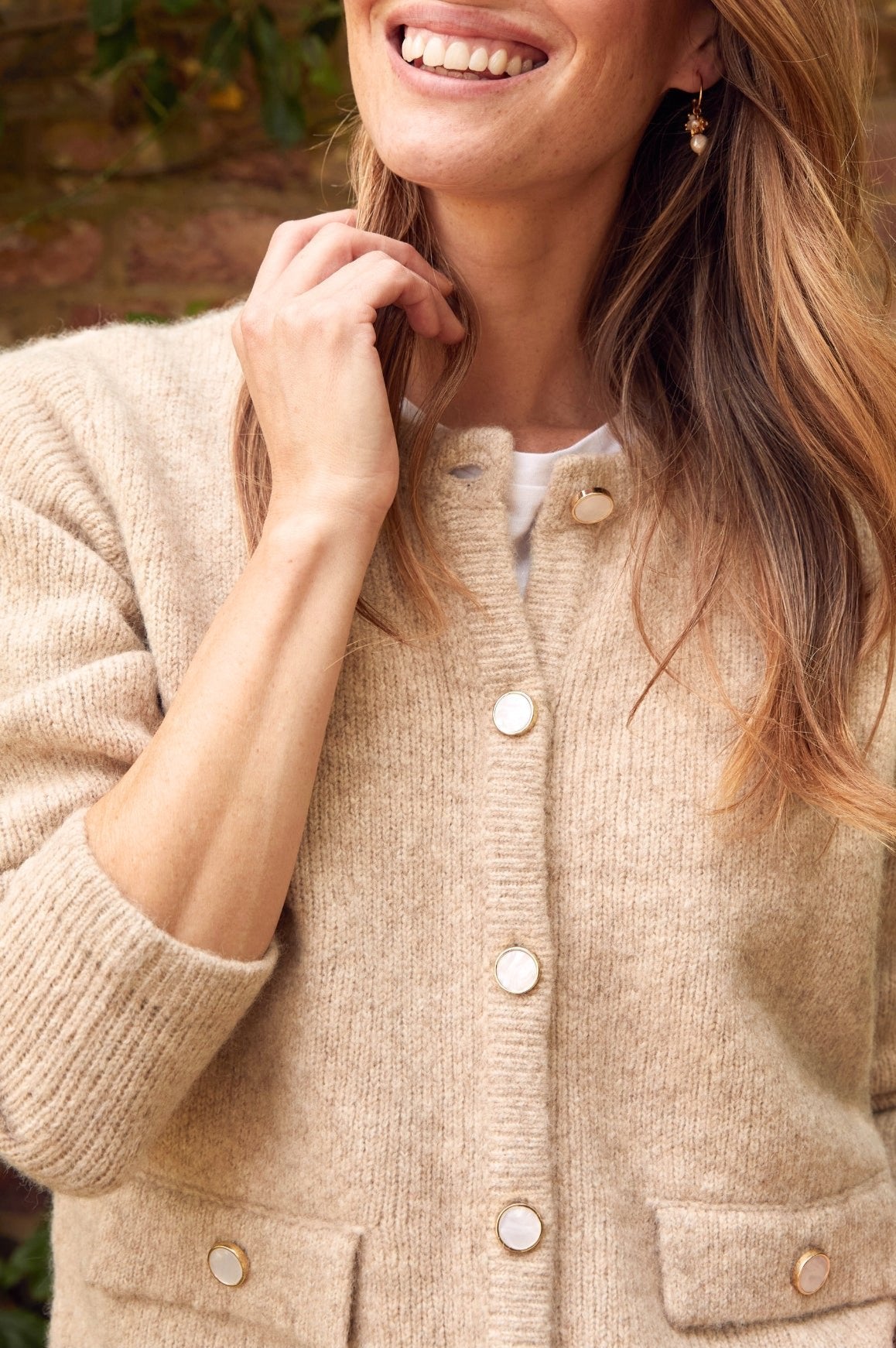 Pearl Cardigan | Soft Oat Color Women's Knit Sweater | Perfect for Fall Layering & Casual Outfits