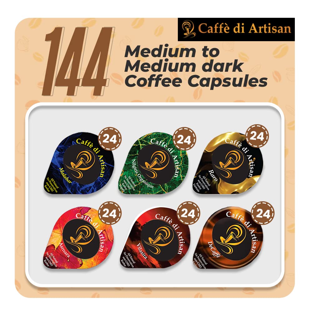 Cold Brew Coffee Concentrate Pods - 144 Instant Coffee Capsules, Pure Arabica Medium to Dark Roast | Rich Flavor Liquid Coffee Syrup for Iced Coffee & Lattes | Perfect for Home, Office & Travel