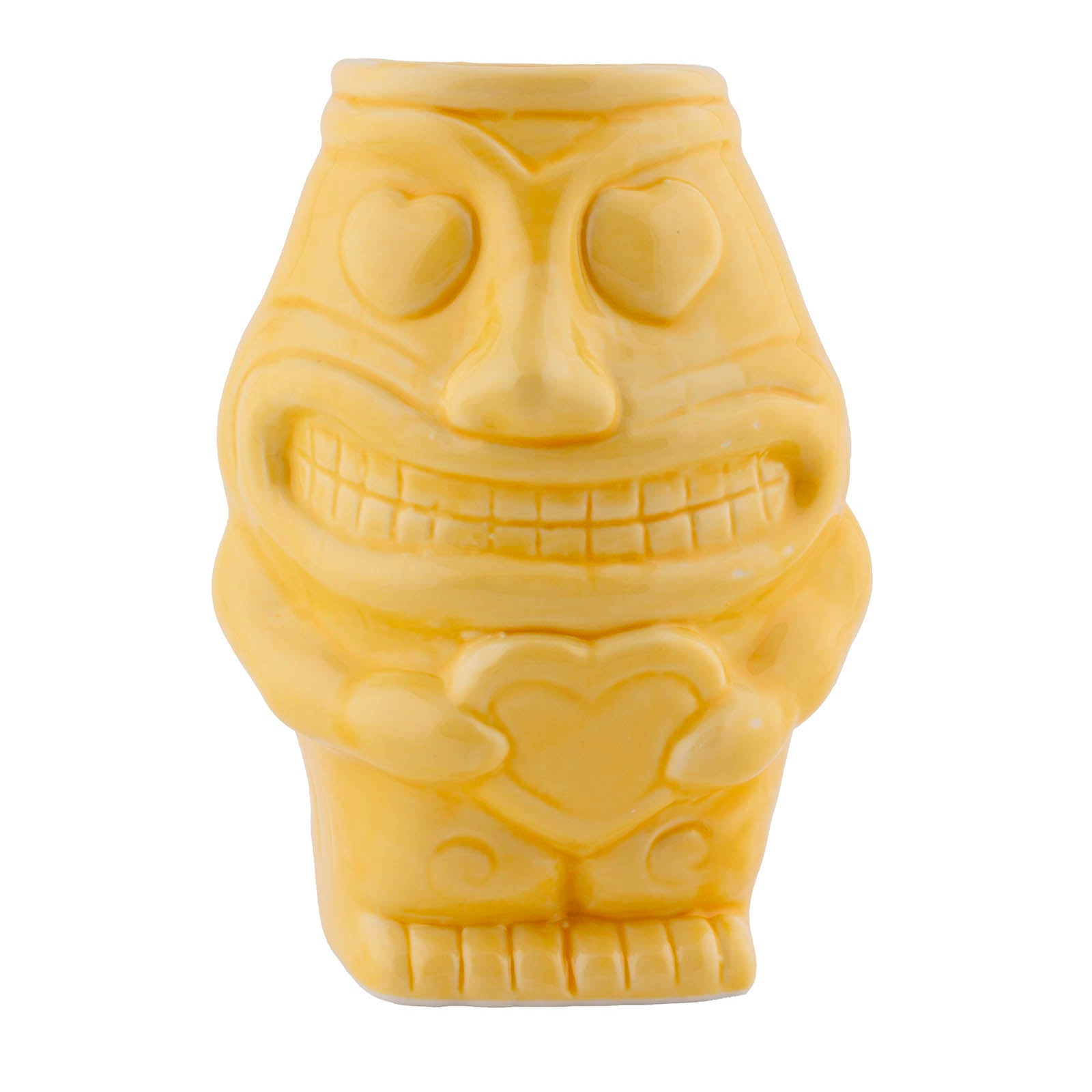 BarConic® Tiki Drinkware Mug - 12 oz Good Luck Heart Design Ceramic Cup for Tropical Cocktails, Beach Parties & Hawaiian Themed Decor | Perfect for Summer Drinks, Poolside Sipping & Luau Celebrations