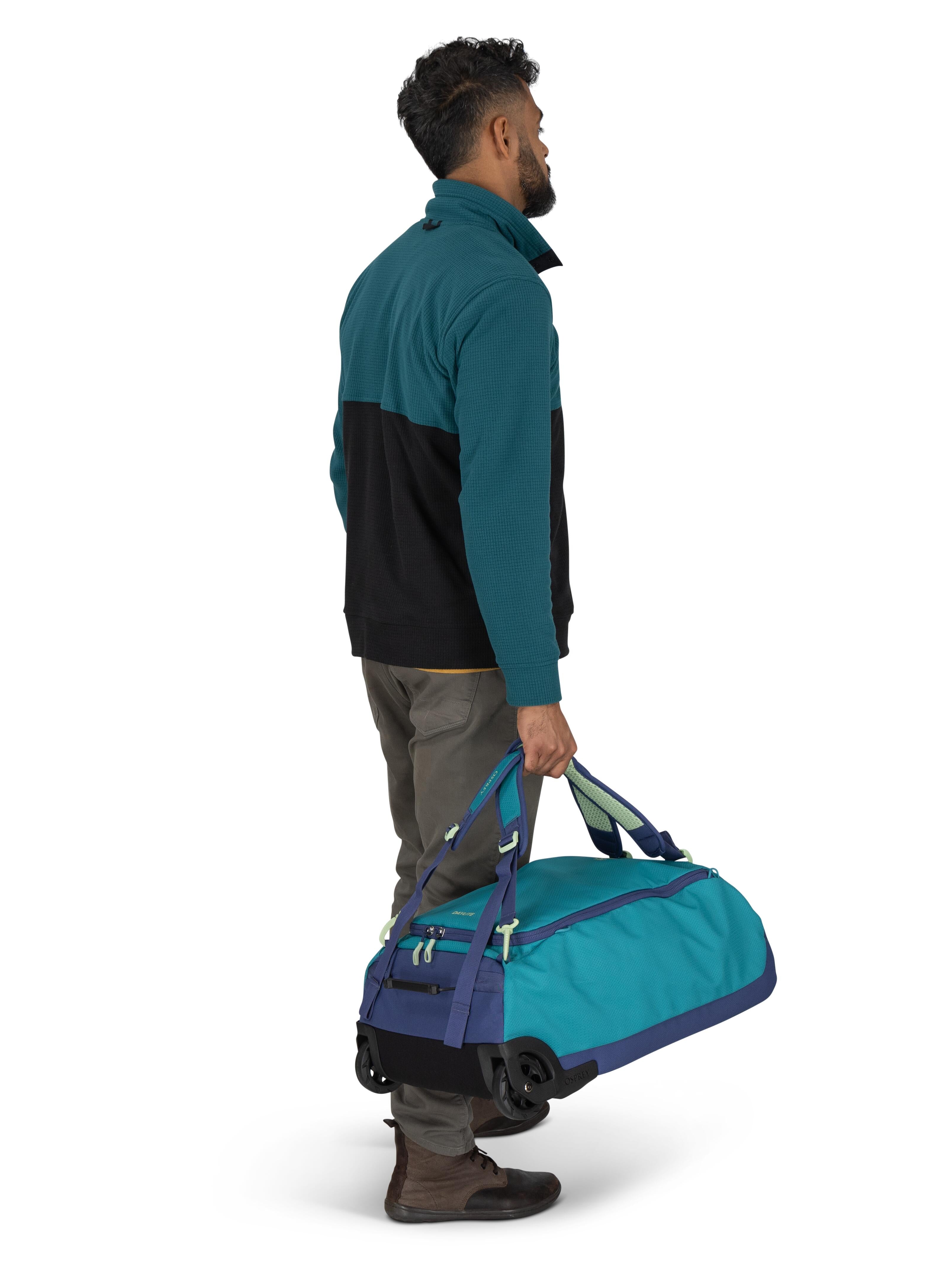 Osprey Daylite 40L Wheeled Carry On Duffel Bag - Lightweight Travel Luggage for Airplane, Weekend Trips & Outdoor Adventures