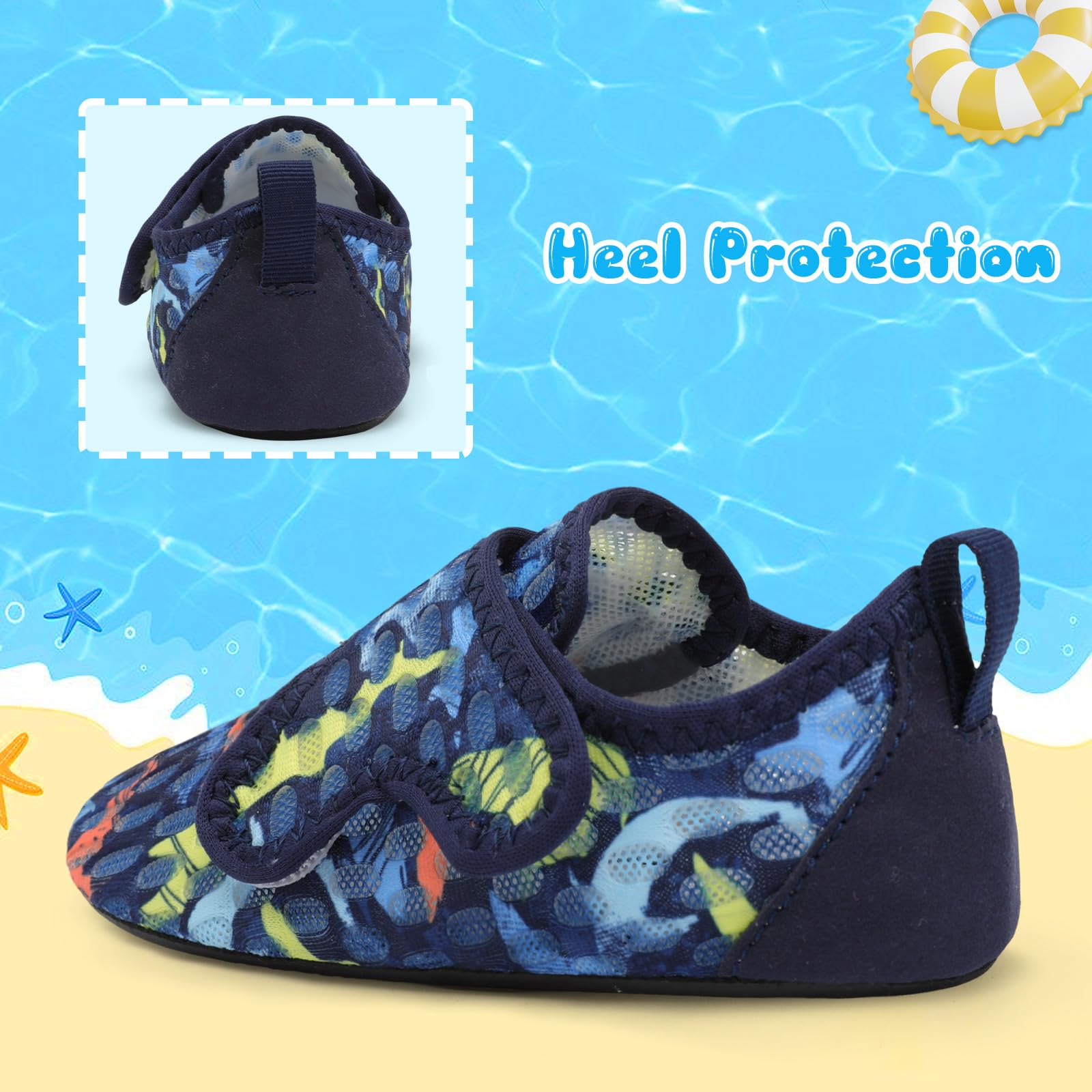 XIHALOOK Toddler Water Shoes for Boys & Girls - Quick Dry Barefoot Aqua Socks for Beach, Pool & Swim - Ideal for Summer Water Activities