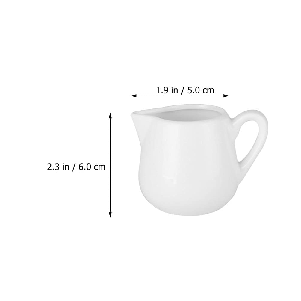 Hemoton 2-Piece Mini Ceramic Creamer Set with Handle - Small Milk & Coffee Pitcher for Espresso, Syrup, and Cream - Perfect for Kitchen, Coffee Bar, and Terrarium Decor