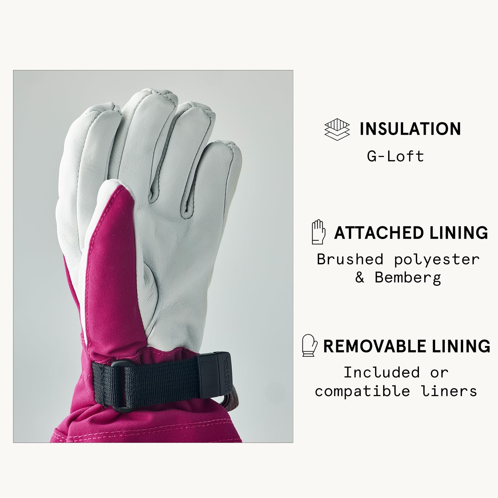 Hestra Army Leather Heli Ski Junior Gloves for Kids (Youth 4-13 Years) - Waterproof, Insulated 5-Finger Winter Gloves for Skiing, Snowboarding & Outdoor Snow Play | Perfect for Cold Weather Activities & Winter Sports