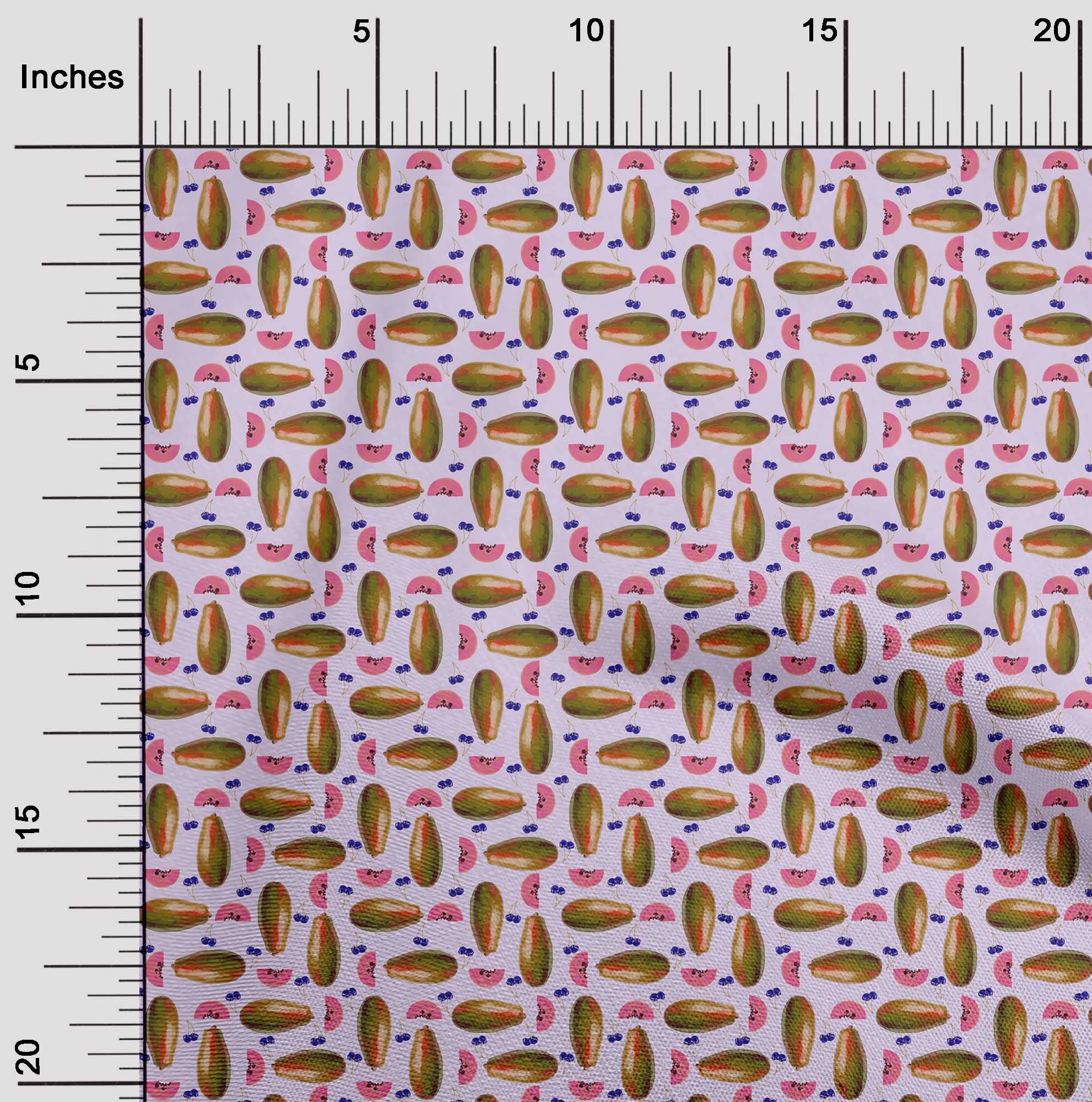 oneOone Georgette Viscose Pink Papaya Print Fabric by The Yard - 42 Inch Wide Floral Dress Material for Summer Dresses, Blouses & DIY Fashion Projects
