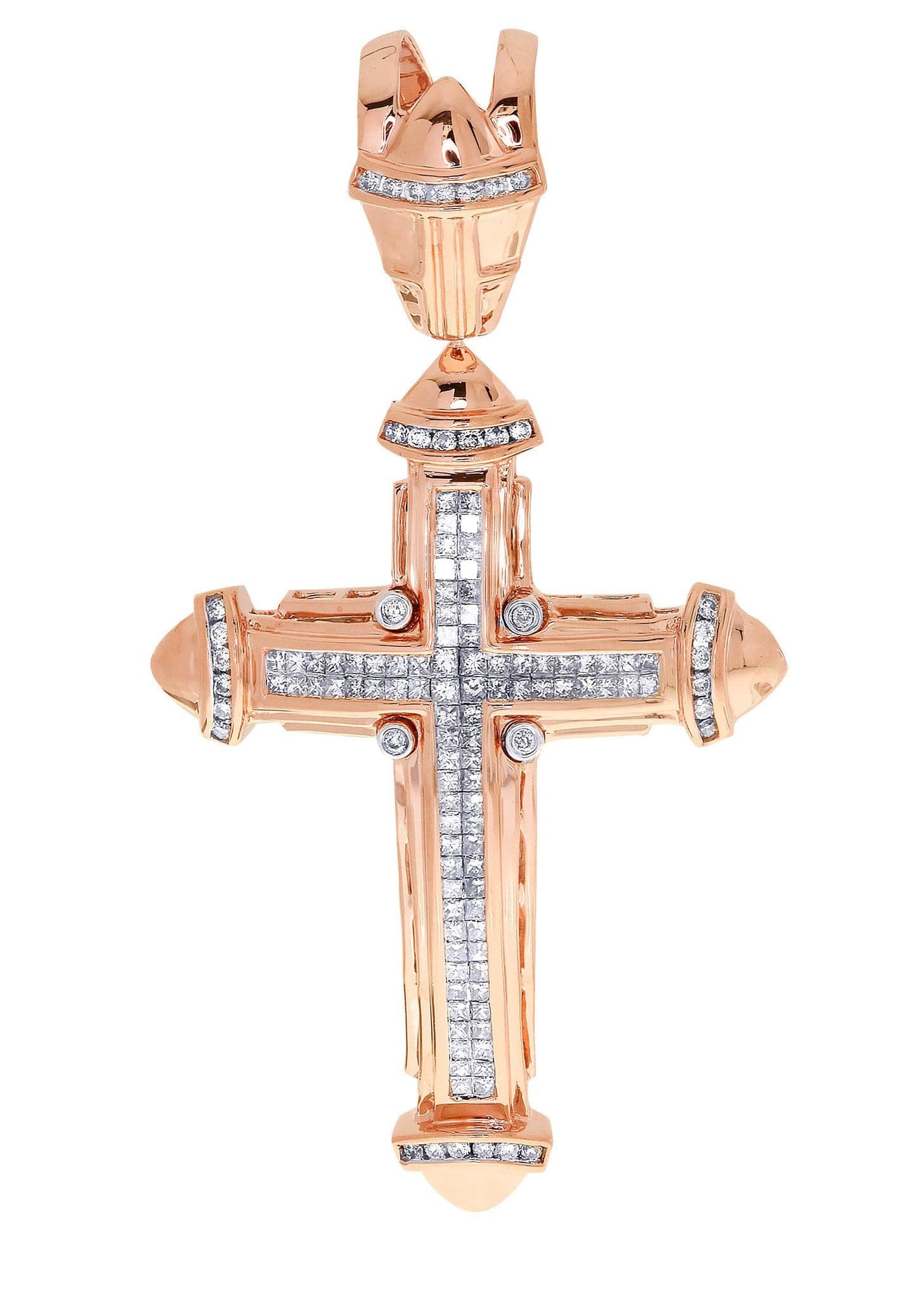 1.72 Carat Diamond Cross Pendant Necklace - 16.97 Grams Solid Gold Religious Jewelry for Women - Perfect for Baptism, First Communion & Special Occasions