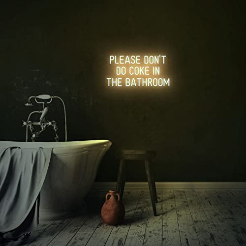 Custom 'Please Don't Do Coke in The Bathroom' LED Neon Sign - Wall Art for Bedroom, Home, Wedding & Party Decor - Aesthetic Room Lighting for Bathroom, Kitchen & Bar - Perfect for Nightclubs, Man Caves & Retro Themed Spaces