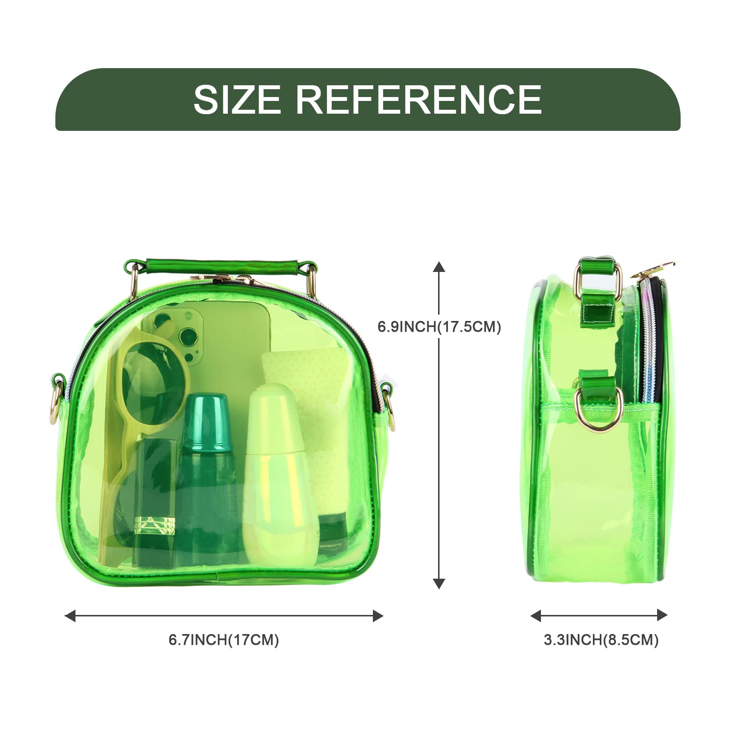 **Clear Crossbody Purse for Women - Neon Transparent Jelly Handbag, Stadium Approved See-Through Purse, Fashionable Sports Fan Accessory for Concerts, Festivals & Travel**
