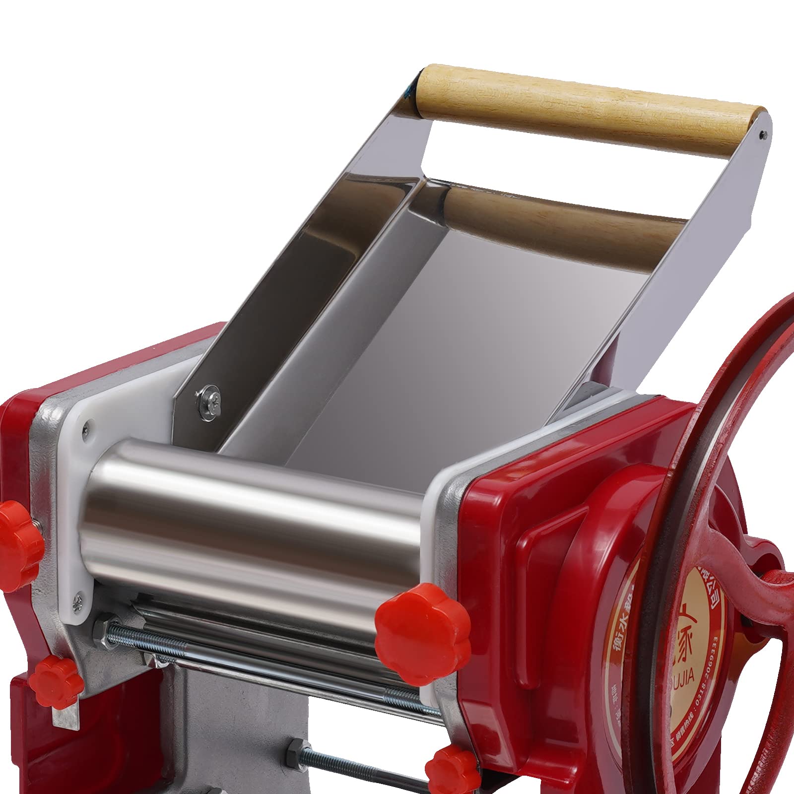 Premium Manual Pasta Maker Machine - Stainless Steel Noodle Maker with Adjustable Thickness Rollers for Homemade Spaghetti, Fettuccine, Lasagna & Dumpling Wrappers (Red) | Perfect for Italian Cooking, Family Meals & Restaurant-Style Dishes