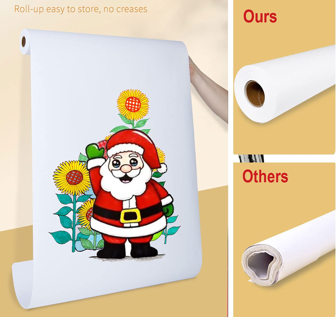18x132 Feet Easel Paper Roll - White Drawing Paper for Kids Art Easel, Classroom & Craft Projects - 1 Pack (18