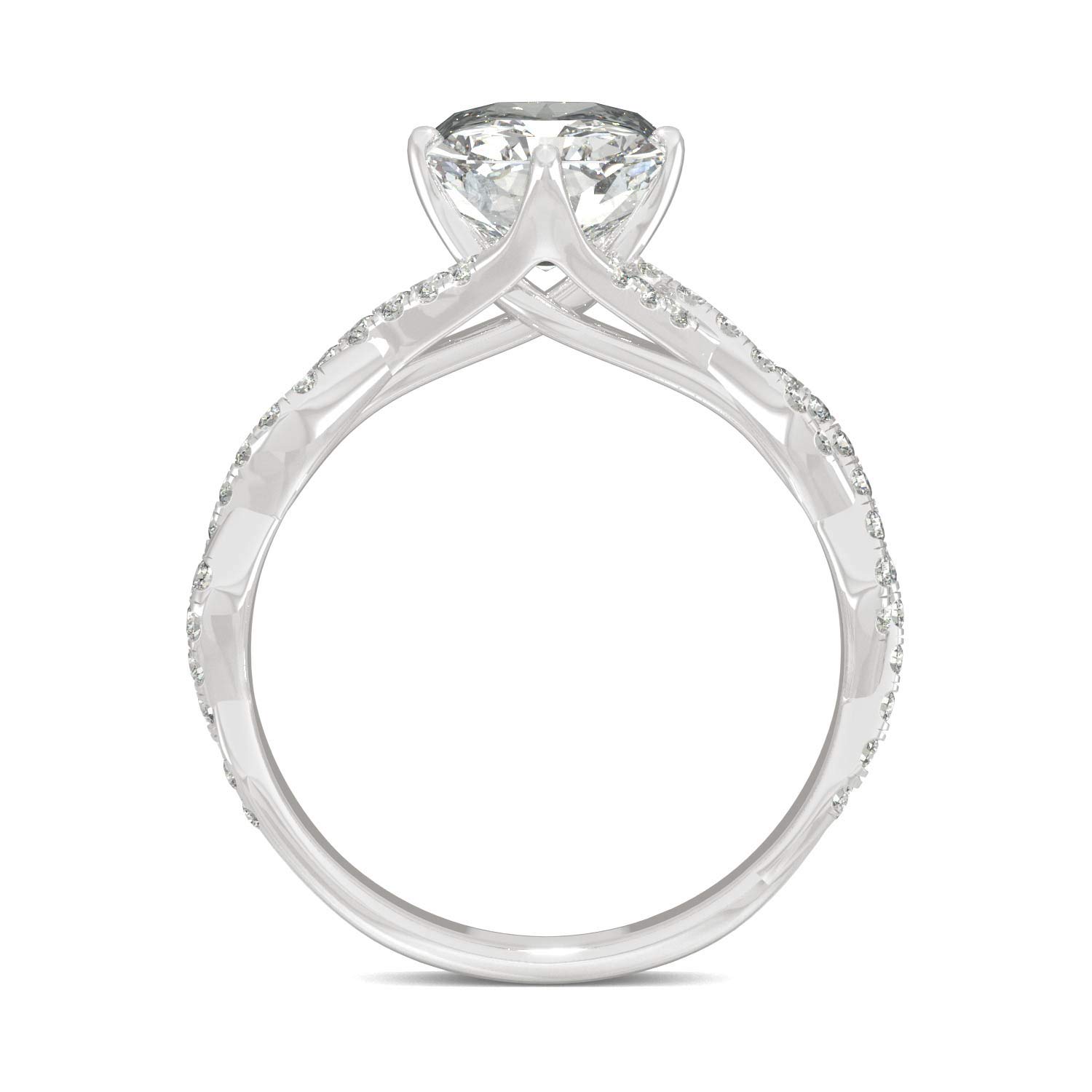 Charles & Colvard Lab-Created Moissanite 9x7mm Radiant Cut Women's Engagement Ring | 3.1cttw DEW | 14K White Gold Rhodium Plated | Ethical & Affordable Alternative to Diamond | Perfect for Proposals, Anniversaries & Special Occasions