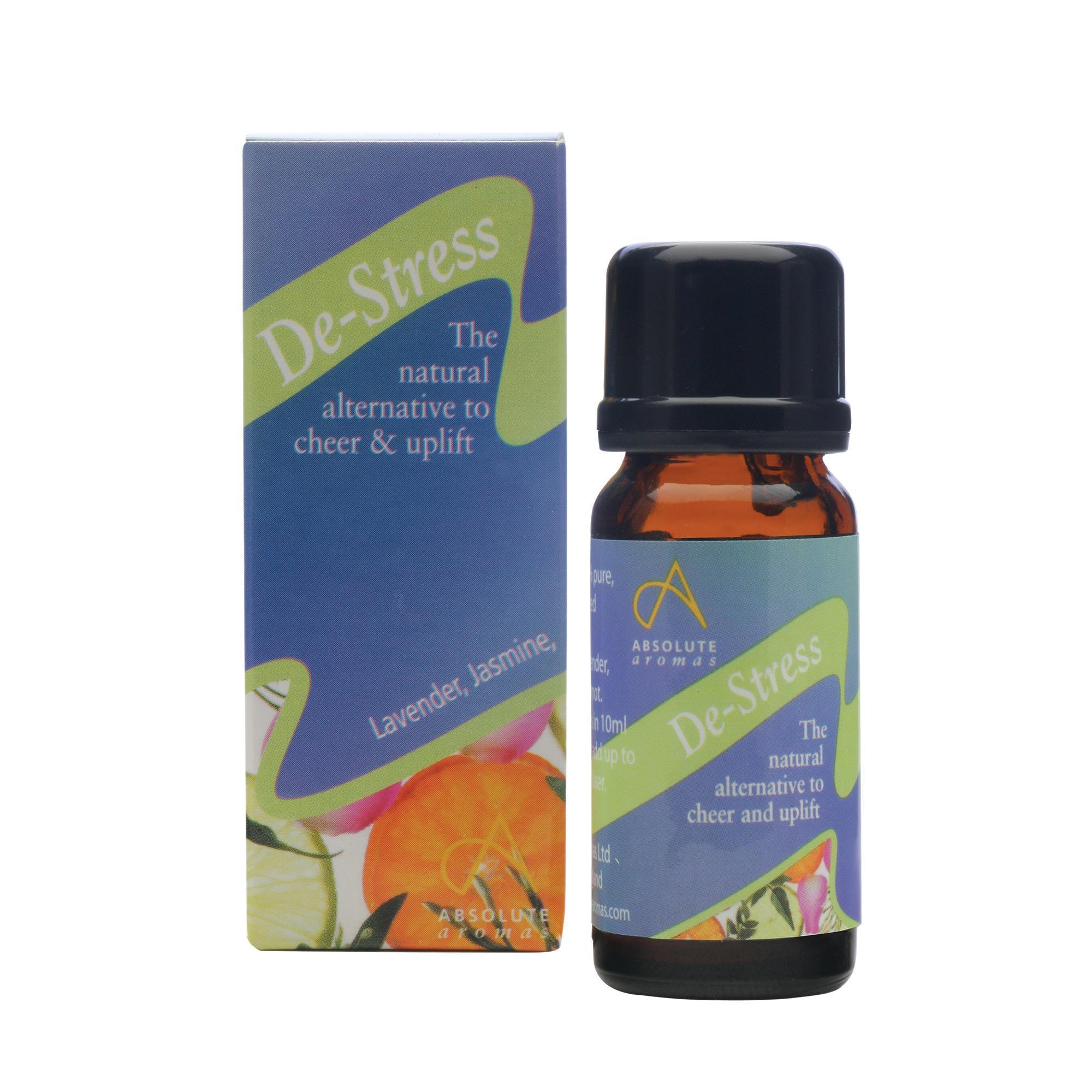 Absolute Aromas De-Stress Aromatherapy Essential Oil Blend - 10mL for Relaxation, Stress Relief & Better Sleep | Perfect for Diffusers, Massage & Bath