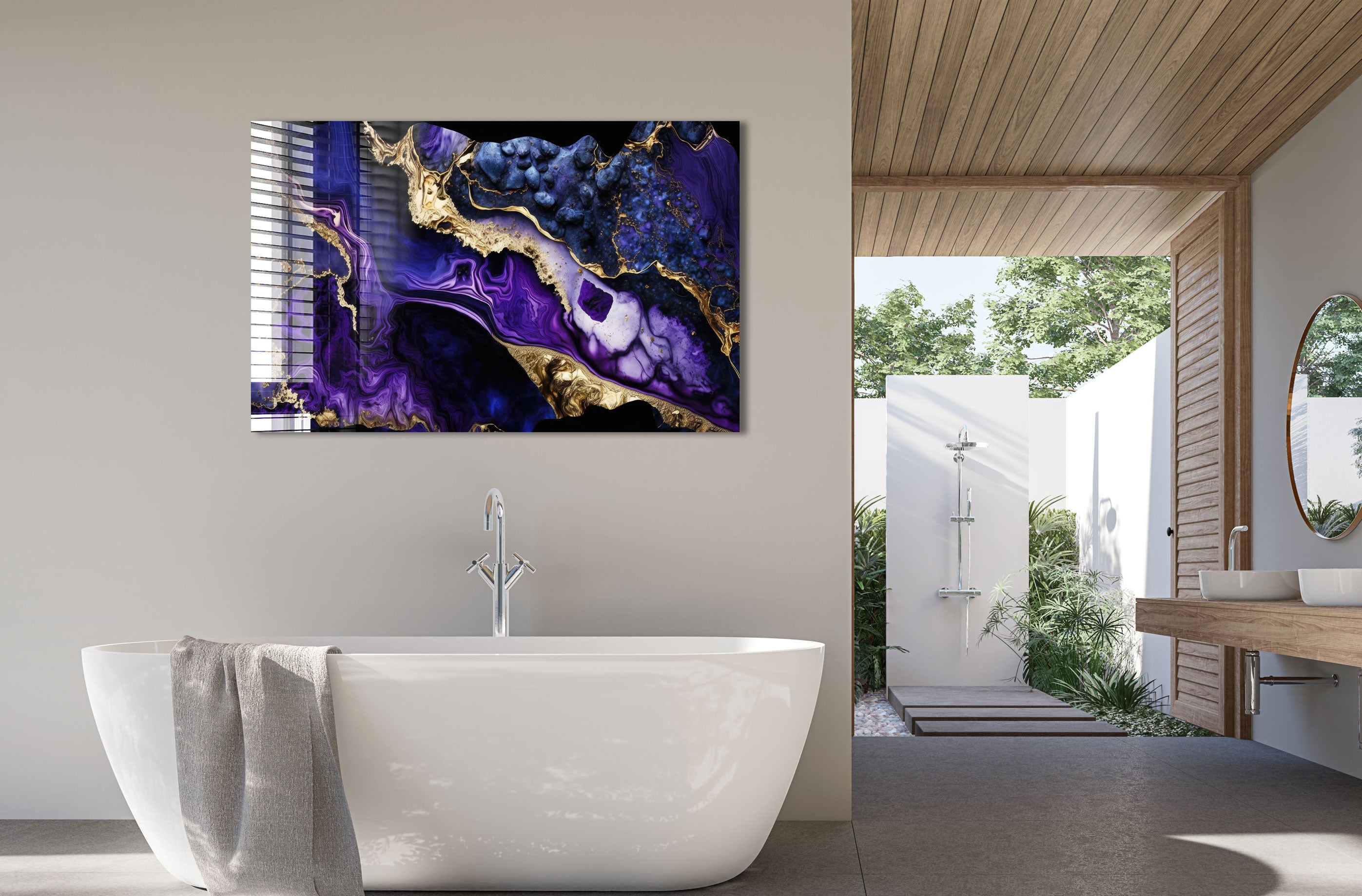 Elegant Violet Marble Design Home Decor - Perfect for Living Room, Bedroom & Office Accents