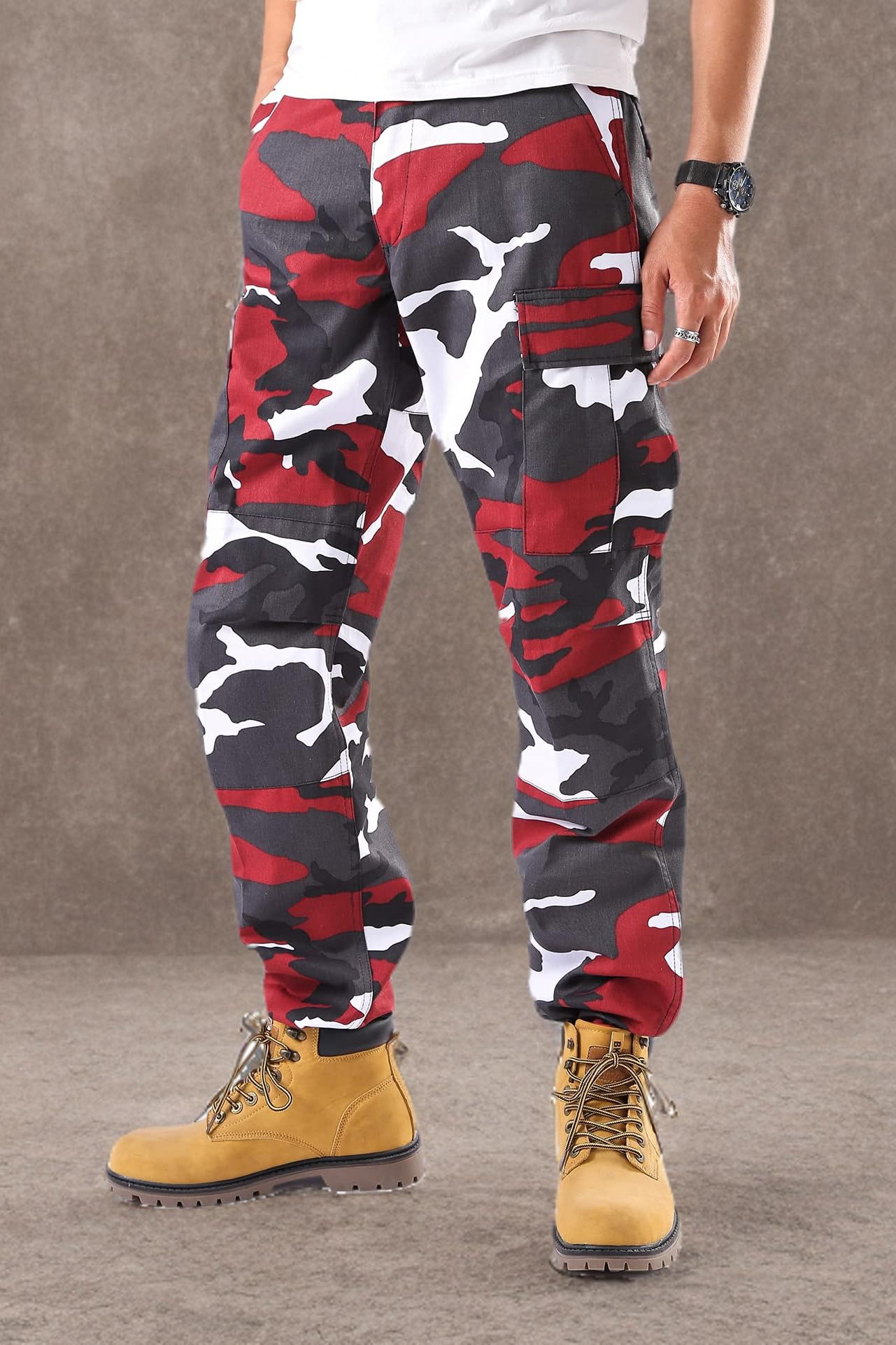 Men's Casual Camouflage Cargo Pants - Army Military BDU Tactical Pants for Outdoor Hiking, Camping & Workwear
