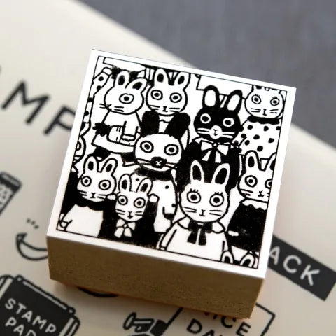 Yumi Kitagishi Bunny Rubber Stamps - Kawaii Handmade Stamps for Scrapbooking, Card Making & DIY Crafts - Perfect for Journaling, Gift Wrapping & Stationery Projects