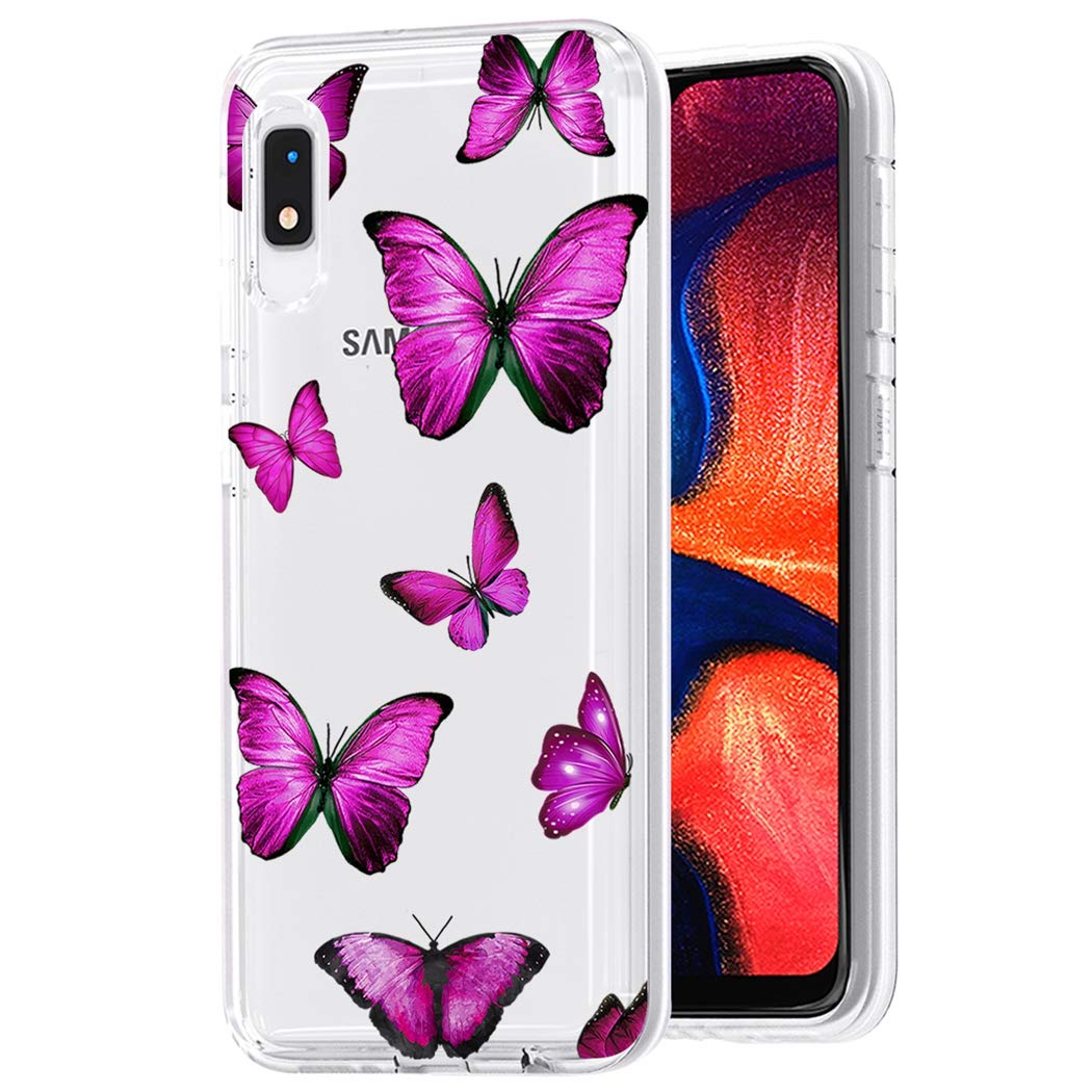 Samsung Galaxy A10E Case - Cute Butterfly Clear TPU Phone Cover for Women & Girls | Shockproof Slim Flexible Protective Case | Perfect for Everyday Use, Work & School