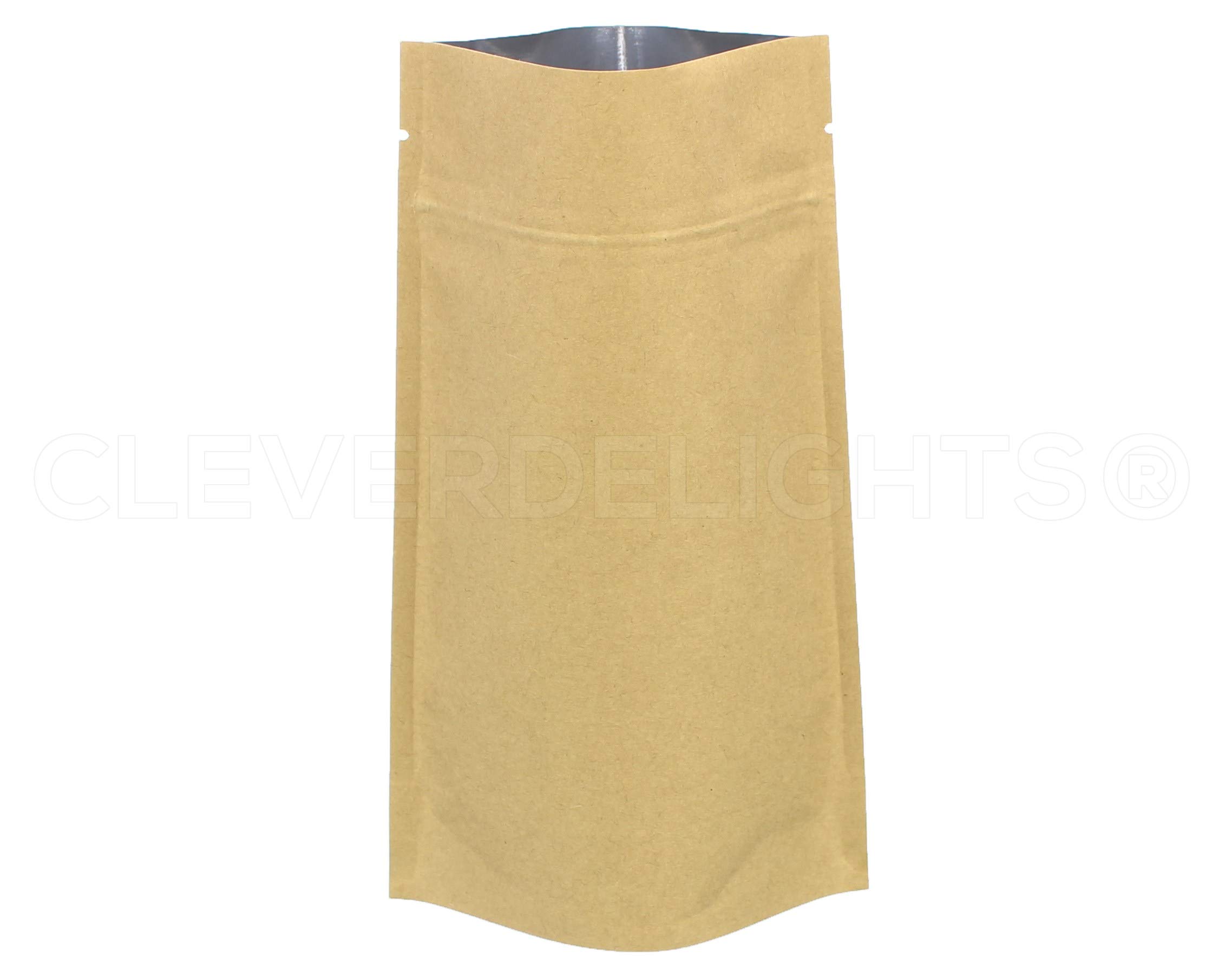CleverDelights 4oz Kraft Stand Up Pouches - 1000 Pack (5