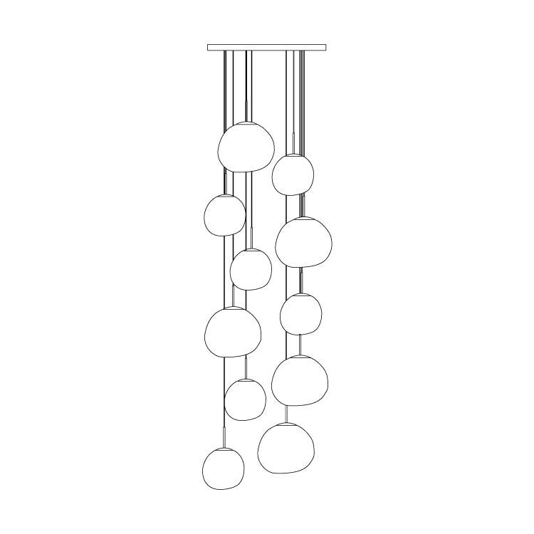 Modern Multi Lava Round Pendant Lamp - Stylish Hanging Light Fixture for Living Room, Bedroom, or Dining Room Decor