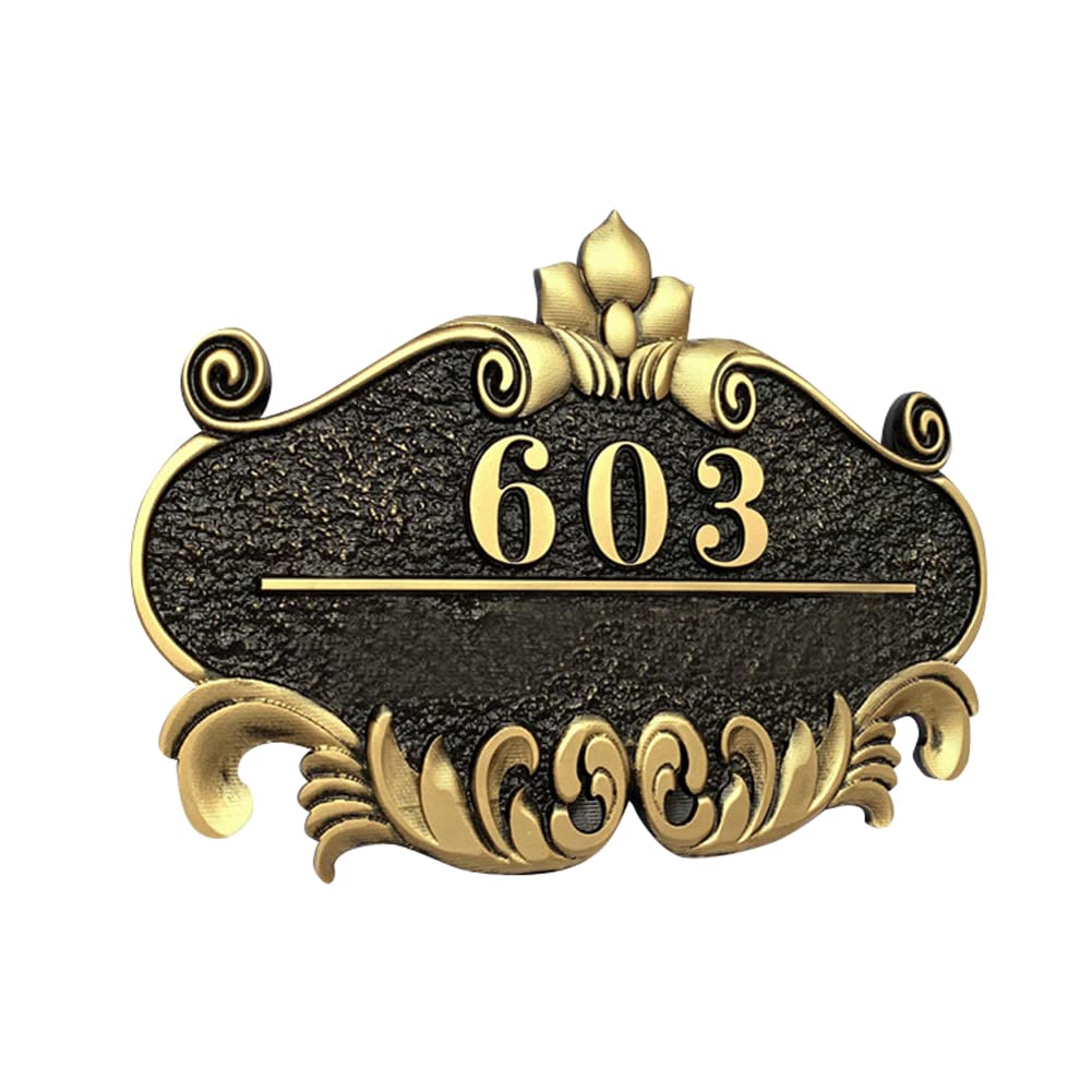 Custom Cast Metal House Address Plaque - Personalized Home Number Sign with Wall Mount, Mailbox & Street Name Plate - Durable Acrylic Door Number for Curb Appeal & Home Security