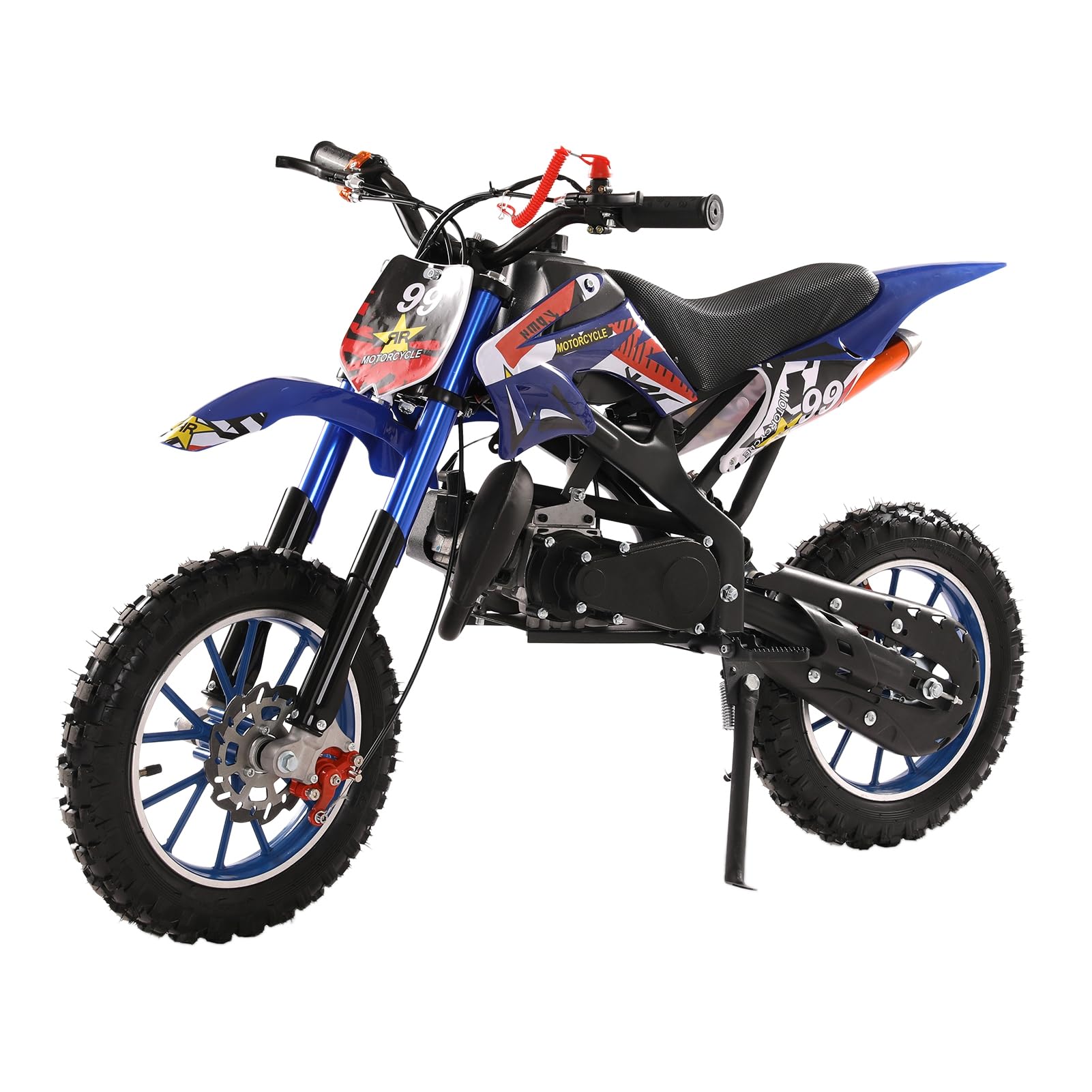 **49cc Gas Powered Dirt Bike for Adults & Kids - 2-Stroke Mini Motorcycle, Off-Road Trail Bike with Speeds up to 40 MPH - Perfect for Uphill, Trail Riding & Outdoor Adventures (Blue)**