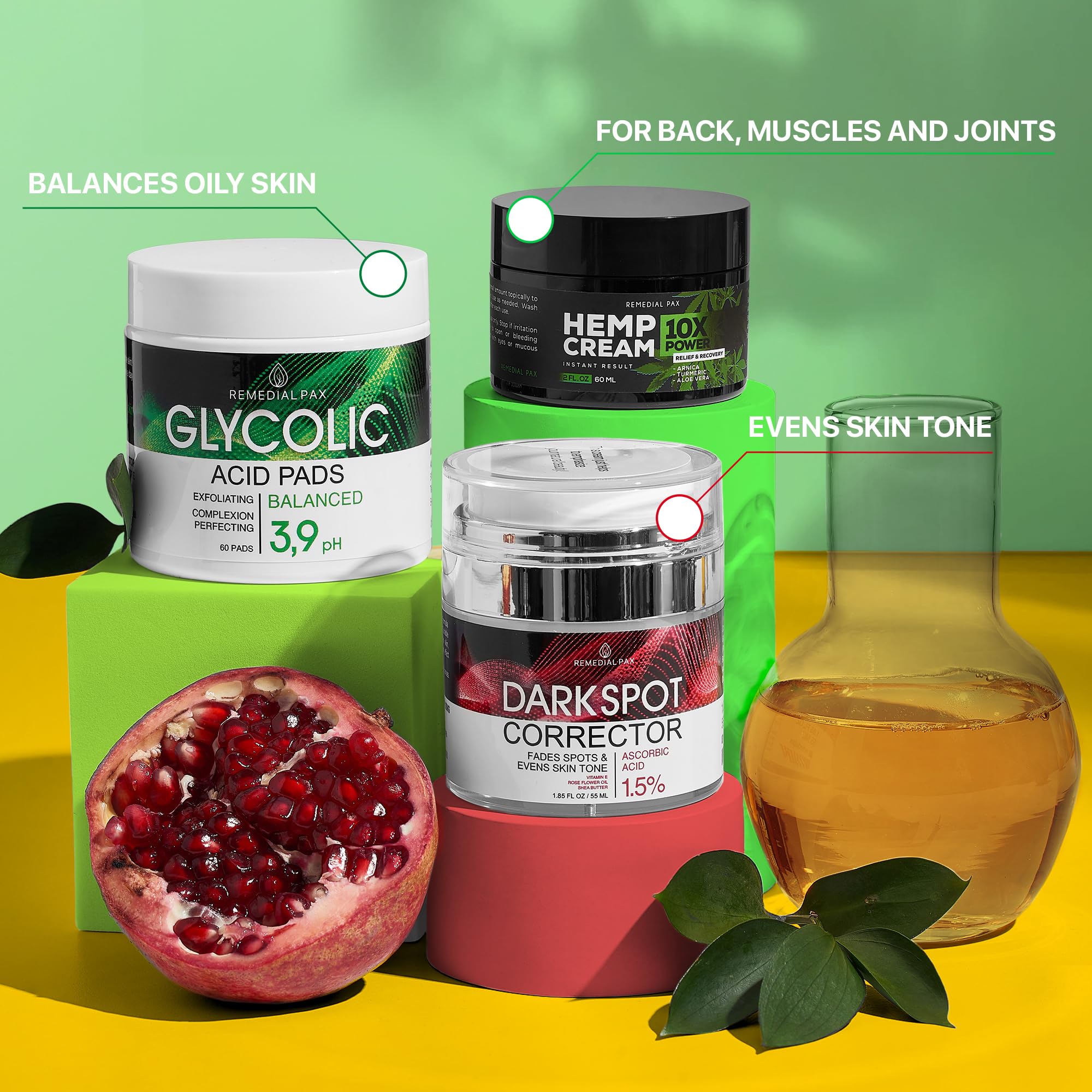 Anti-Aging Skincare Gift Set for Women & Men - 10 Piece Facial Creams, Moisturizers, Hair Growth Serum & Hemp Cream - Treats Dark Spots, Scars, Dark Circles & Dry Skin - Perfect for Daily Skincare Routine & Gifting