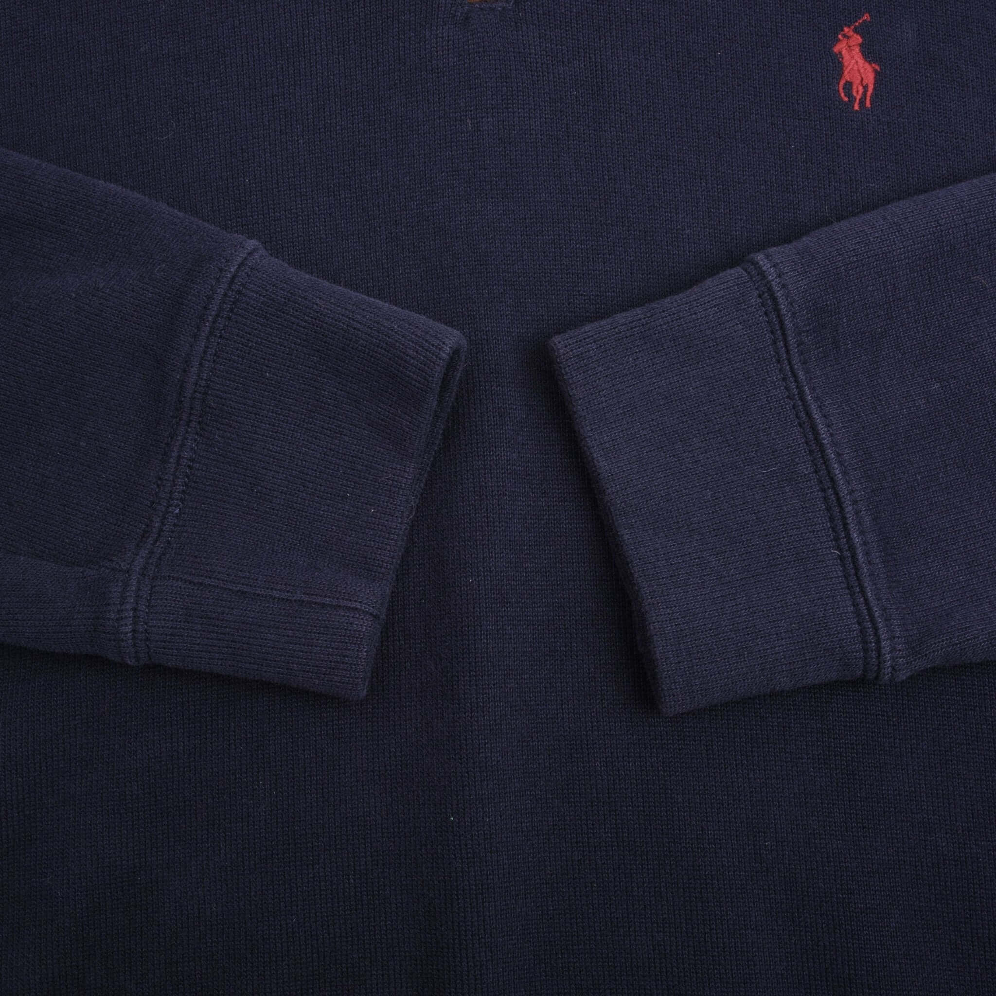 Ralph Lauren Navy Blue Quarter Zip Sweater for Men - Size Large - Comfortable Pullover for Casual Wear & Outdoor Activities