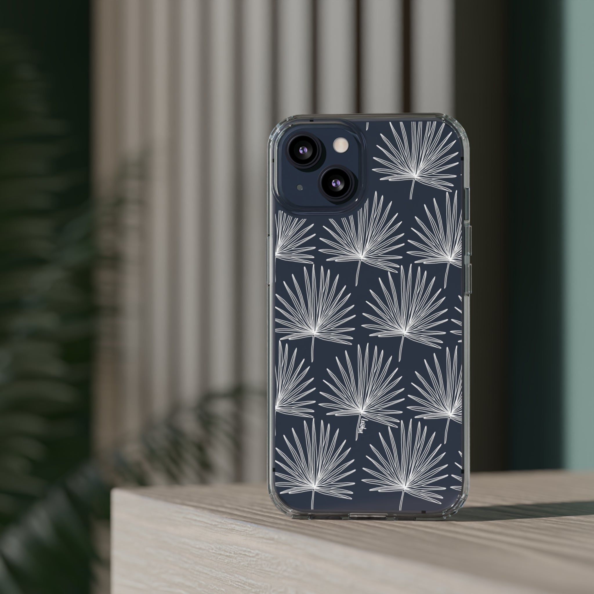 FAN PALM Clear Phone Case - Slim Protective Cover for iPhone 15/14/13/12/11 Pro Max XR XS - Durable Scratch-Resistant TPU Case - Perfect for Daily Use, Travel & Outdoor Activities