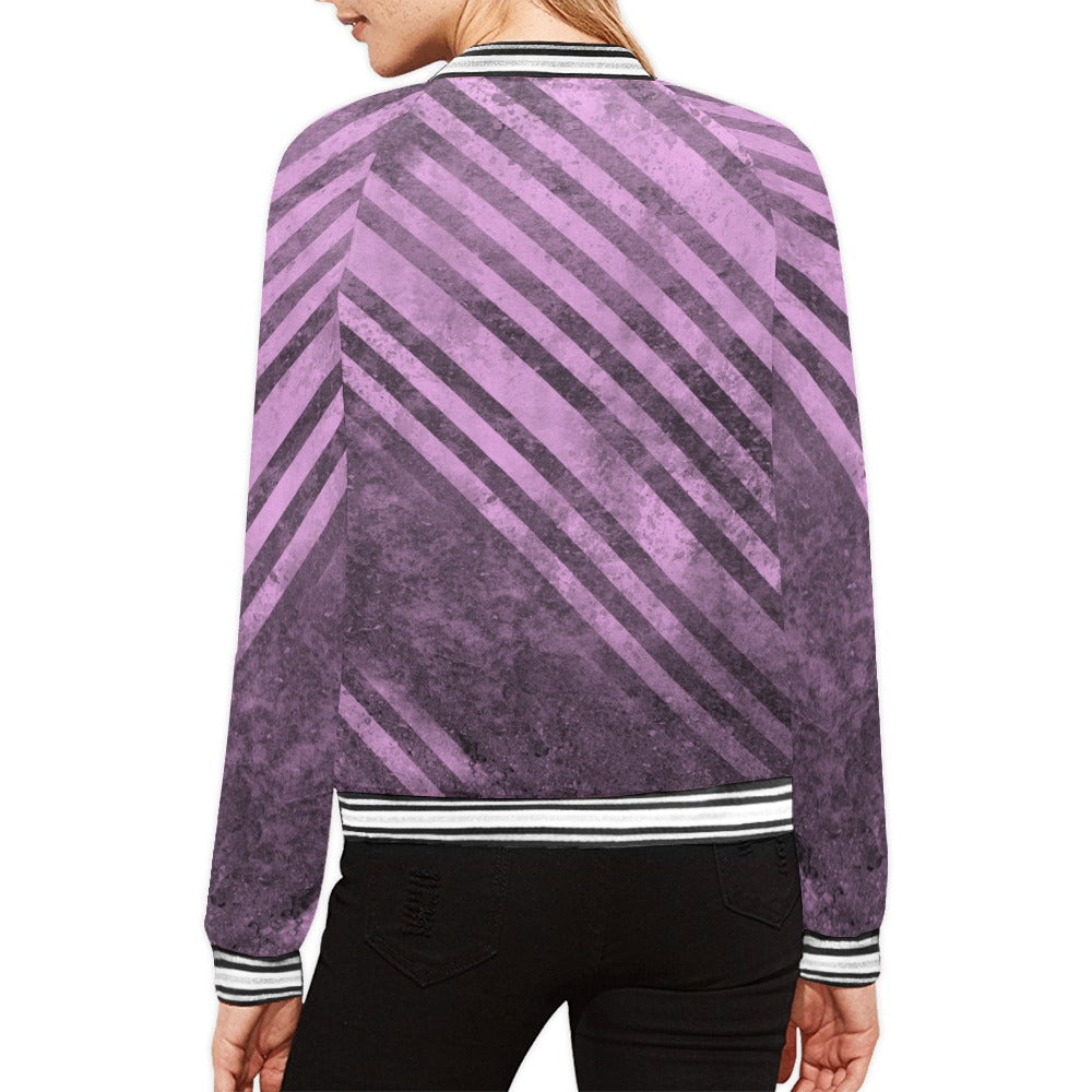Horizontal Stripes Women's Jacket - Stylish Lightweight Outerwear for Spring & Fall | Casual Streetwear, Office Wear & Weekend Outings