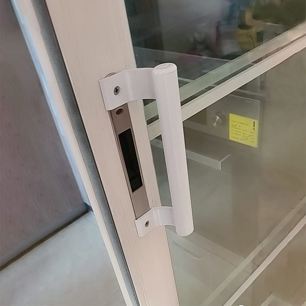 Kafenda 8 Inch Aluminum Alloy Sliding Door Handle - Modern White Metal Handle for Balcony, Bathroom, Closet, Warehouse & Garden Doors - Durable & Stylish Upgrade for Home & Office Spaces