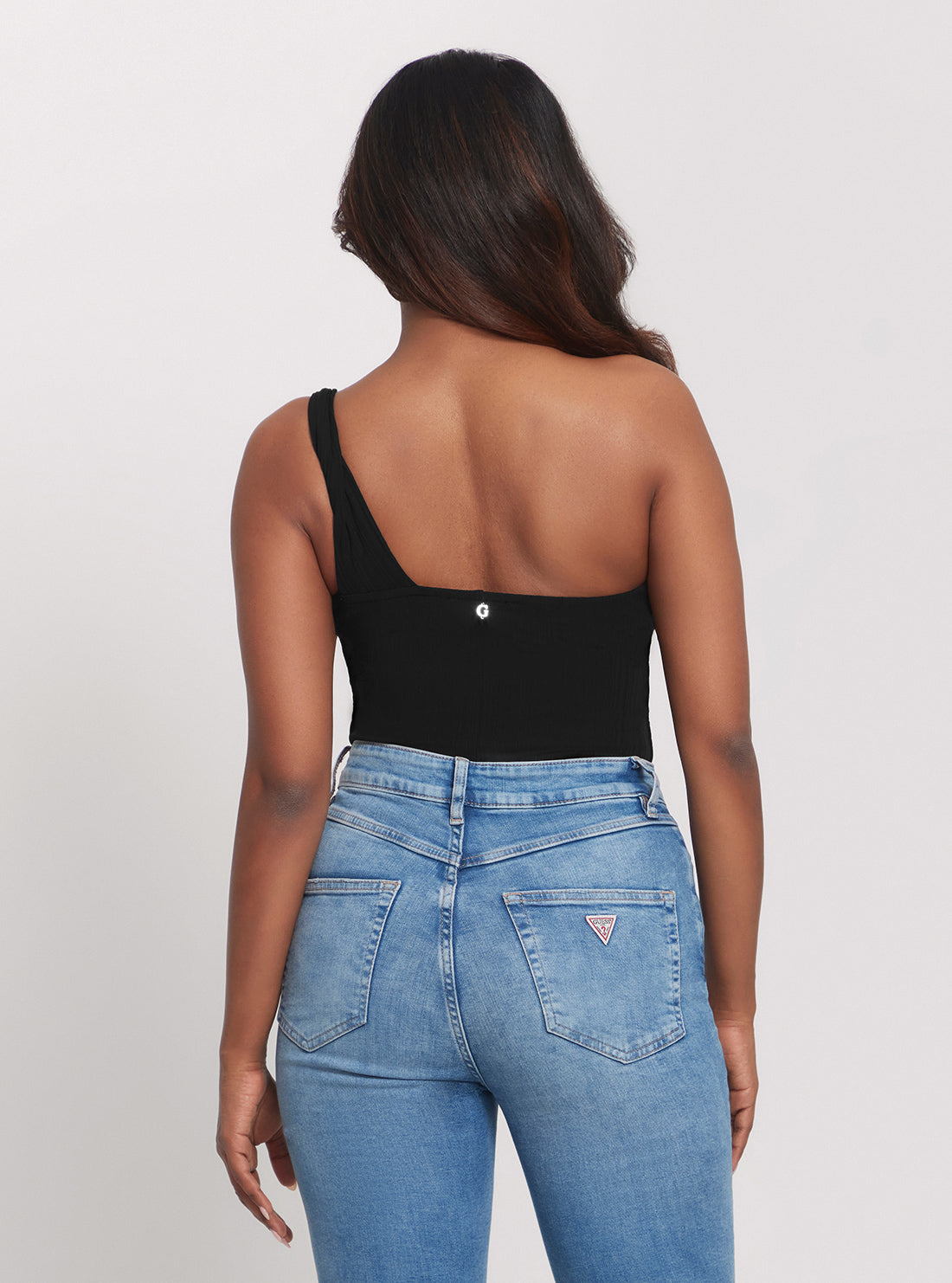 Eco-Friendly Black One Shoulder Bodysuit for Women - Sexy & Sustainable Outfit for Night Out, Party, or Date Night
