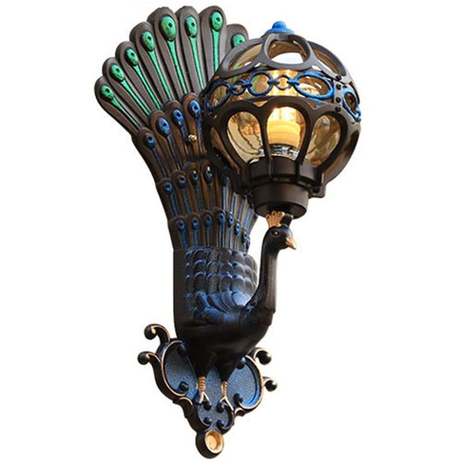 Waterproof Outdoor Wall Light Fixtures - Peacock Design LED Wall Lamp for Courtyard, Garden, Balcony, Garage & Door (Weatherproof & Energy Efficient) - Perfect for Landscape Lighting, Villa Decor & Pathway Illumination