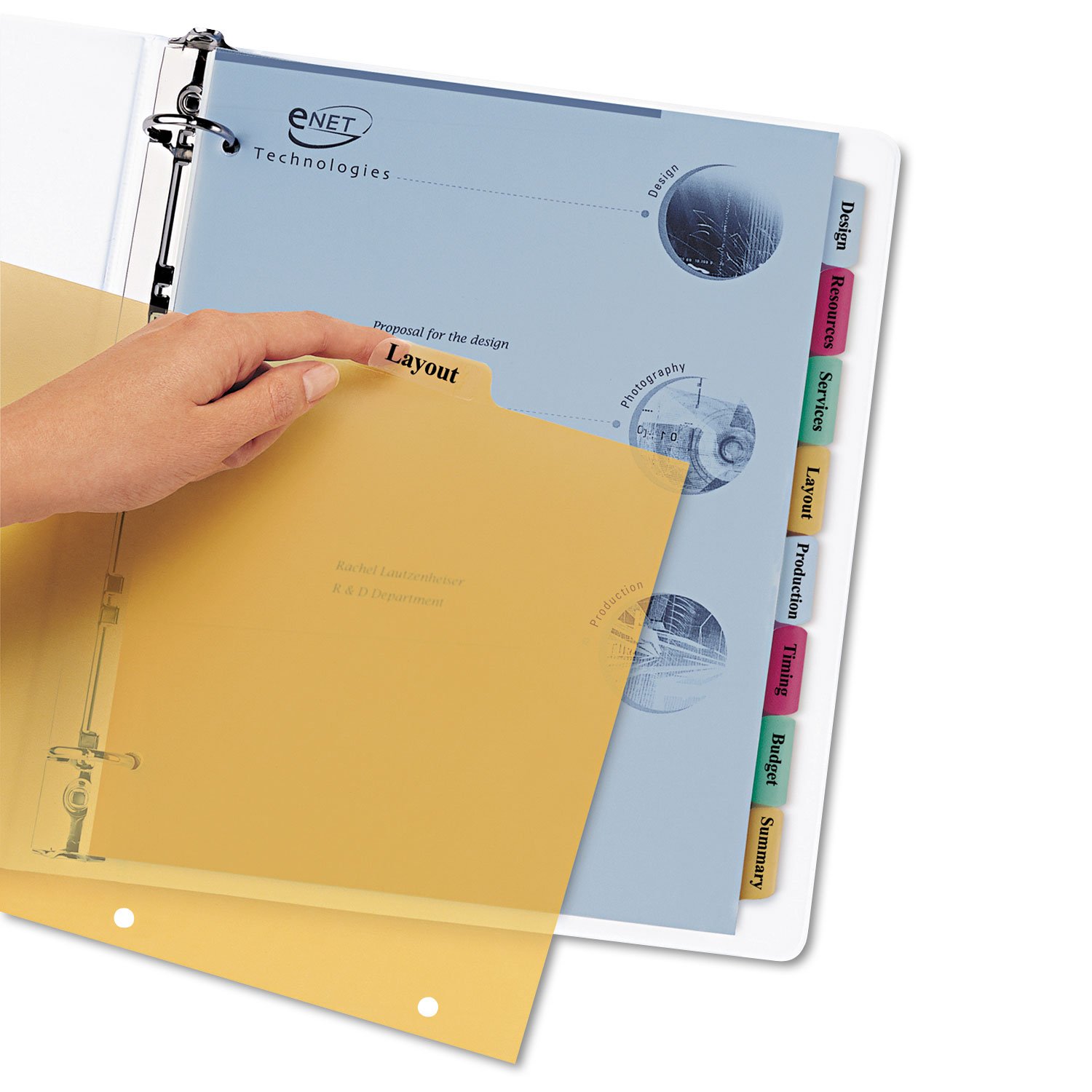 Avery 11433 Clear Plastic Dividers with 8-Tab Index Maker - Print & Apply Letter Size Labels for Office Organization, Filing Systems & Document Management