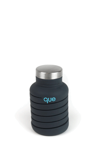 Que Collapsible Water Bottle QBL - Portable Leak-Proof BPA-Free Reusable Water Bottle for Travel, Hiking, Gym & Outdoor Activities