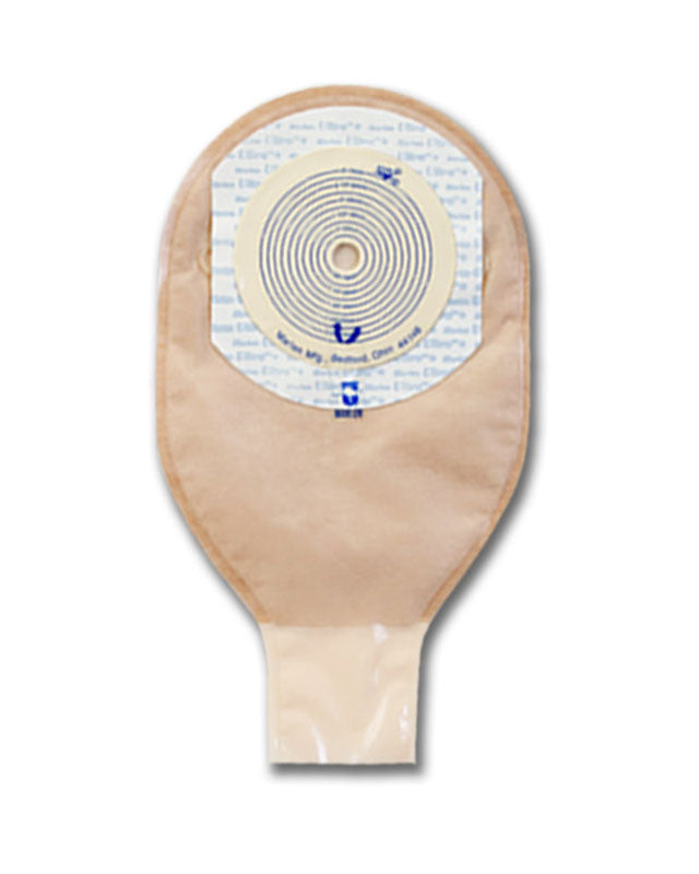 Marlen Ultra Extra 1 Piece Drainable Ostomy Pouch with Snap Lock Closure & SkinShield Barrier - No Filter, Convex Oval 1.5