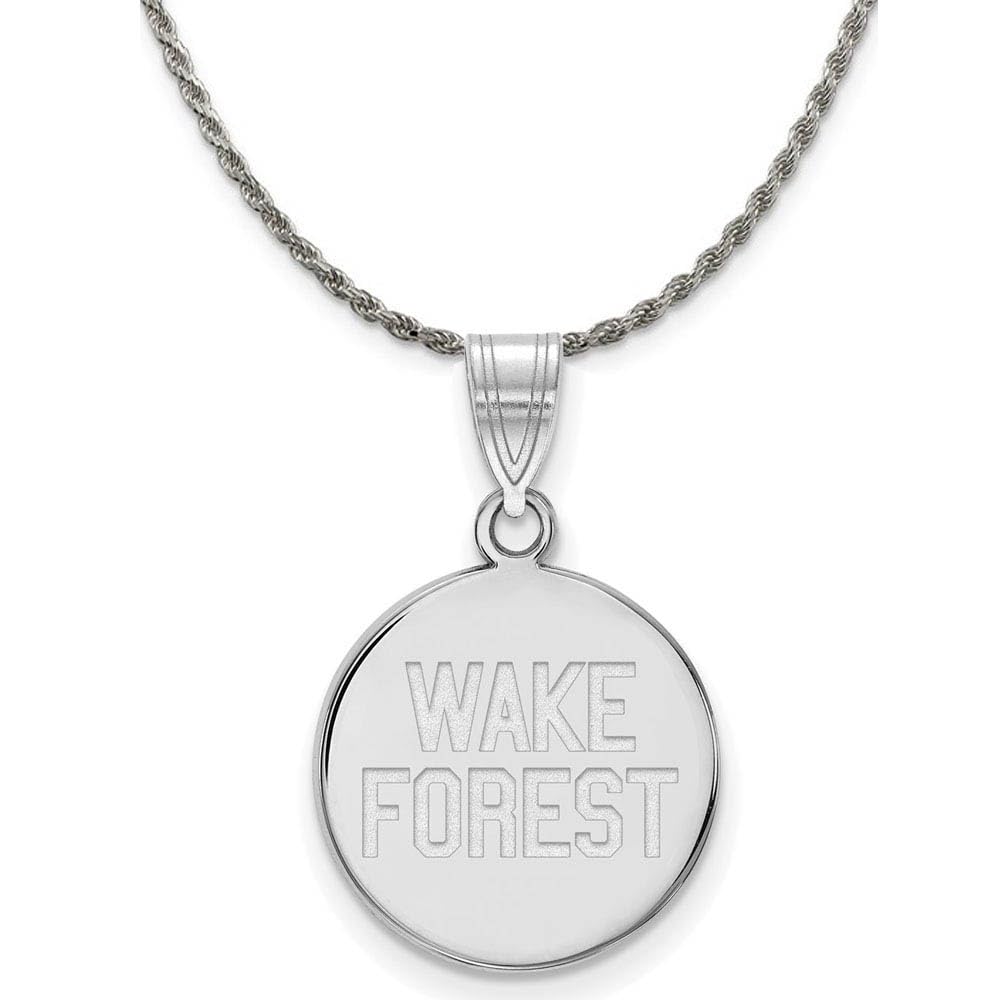 Black Bow Silver Wake Forest Disc Pendant Necklace for Women - Elegant Gift
