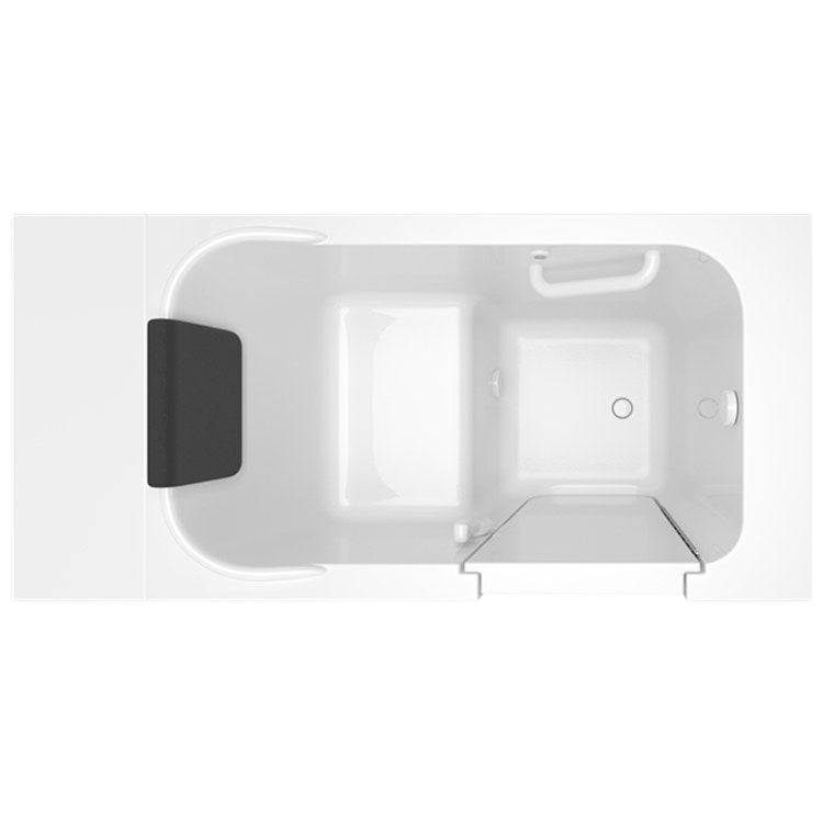2848 Series 28W x 48L Gelcoat Walk-In Soaking Bathtub - Right Hand Drain - Freestanding Deep Soaking Tub for Small Bathrooms & Master Suites