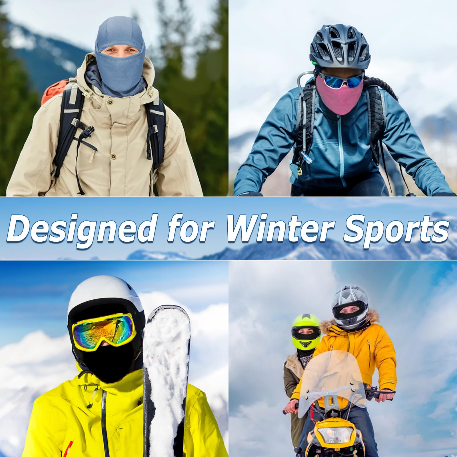 Fleece Balaclava Ski Mask for Men & Women - Warm, Windproof, Lightweight Winter Face Cover for Skiing, Snowboarding, Cycling | Cold Weather Outdoor Sports & Winter Activities Protection