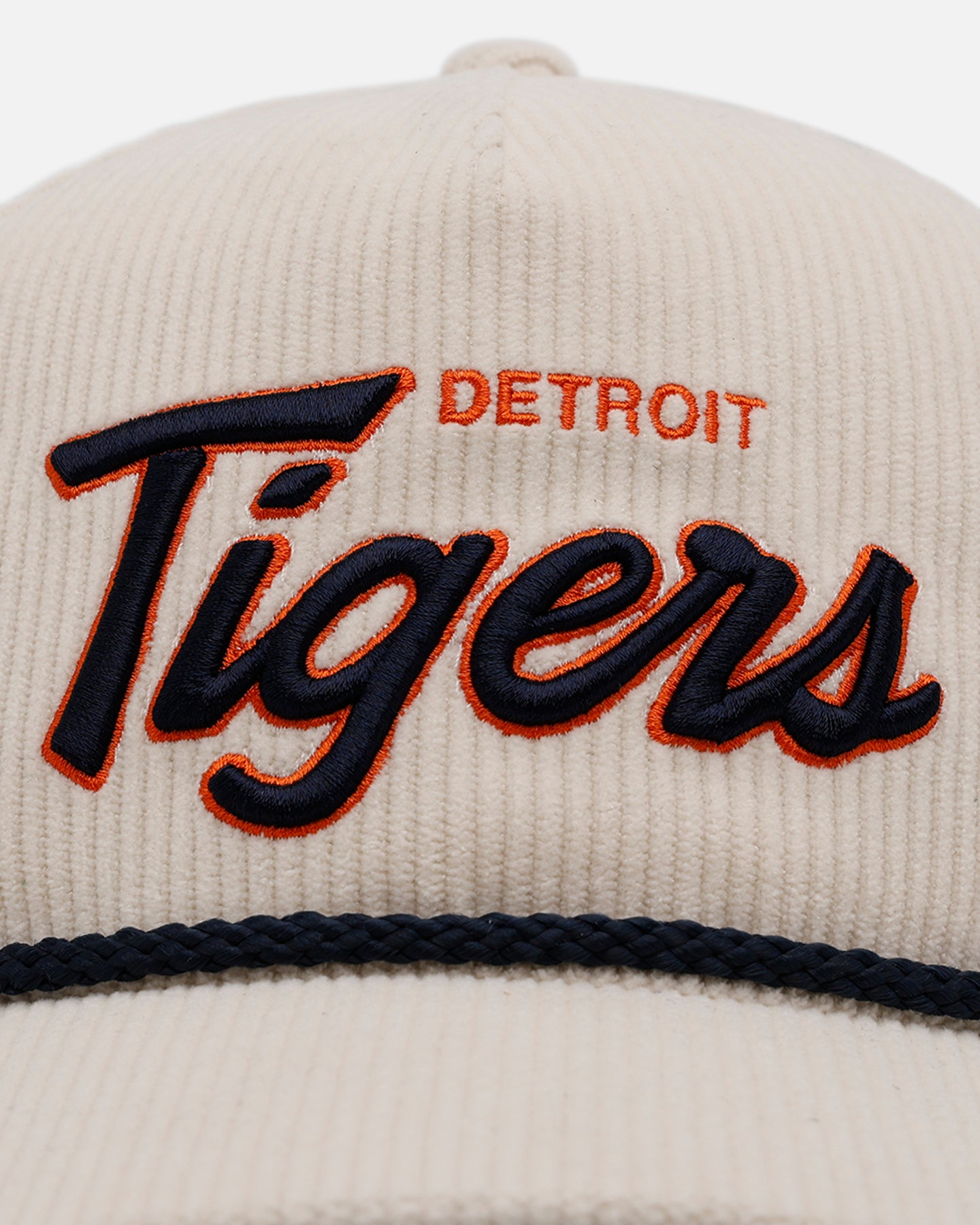 47 Brand Detroit Tigers 'Natural Script' Premium Hitch Corduroy Snapback Hat - Official MLB Licensed Baseball Cap for Men & Women - Perfect for Game Day, Streetwear & Casual Outfits