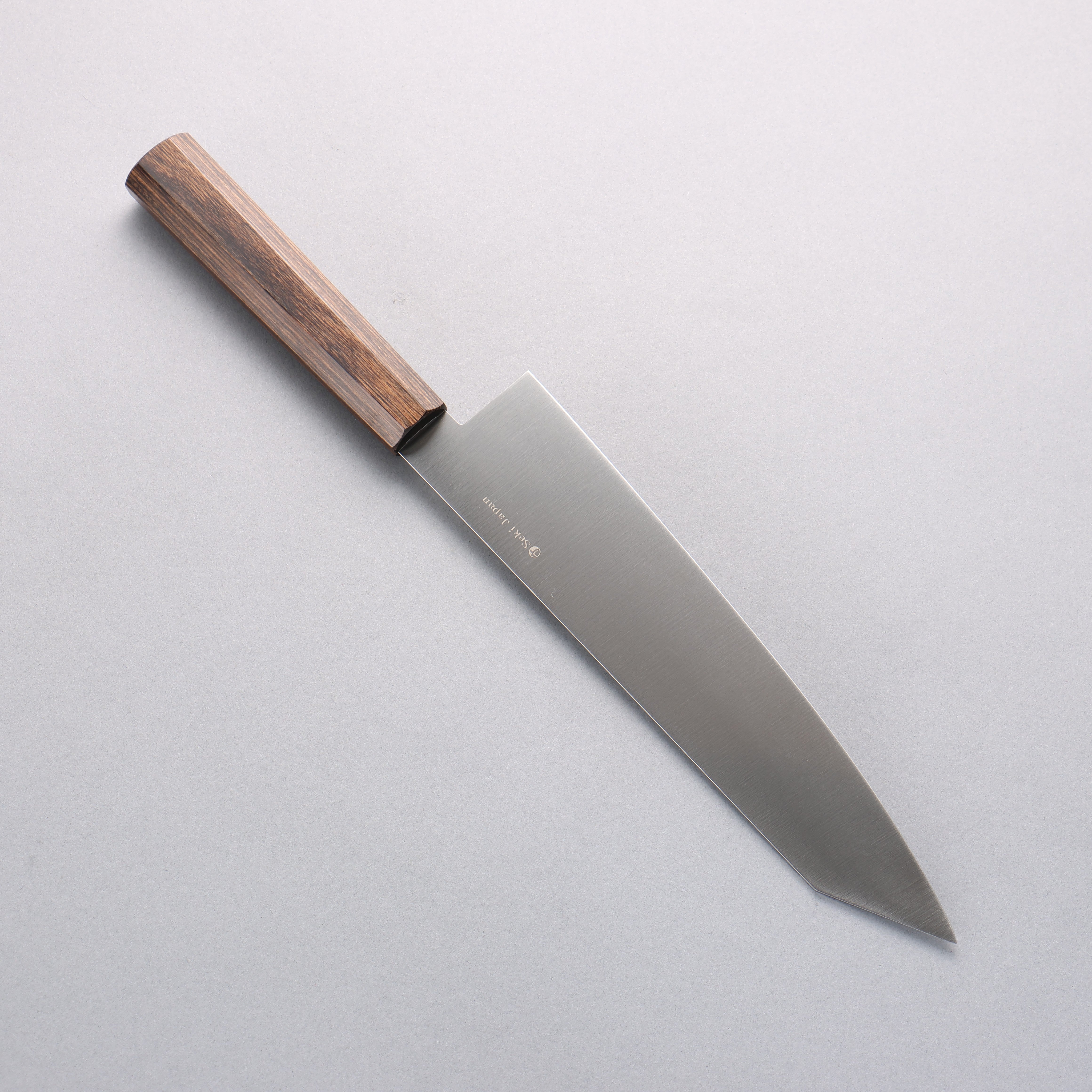 Kanetsune Ichizu VG10 Kiritsuke Gyuto 210mm Japanese Chef Knife with Brown Pakka Wood Handle - Perfect for Sushi, Sashimi & Precision Kitchen Tasks