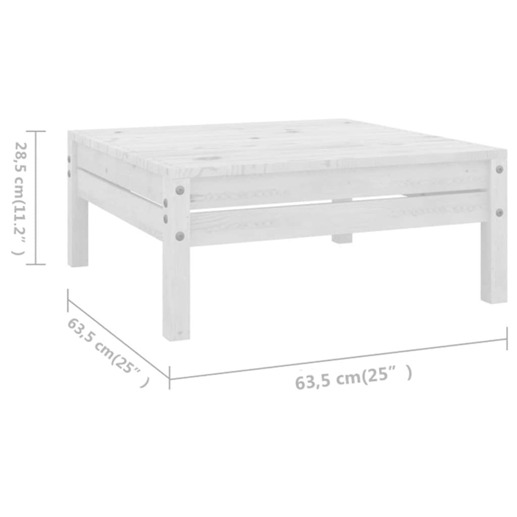 vidaXL 4-Piece White Patio Lounge Set - Solid Pinewood Outdoor Furniture with Rustic Charm - Easy Assembly Garden Sofa Set for Backyard, Poolside & Terrace Relaxation