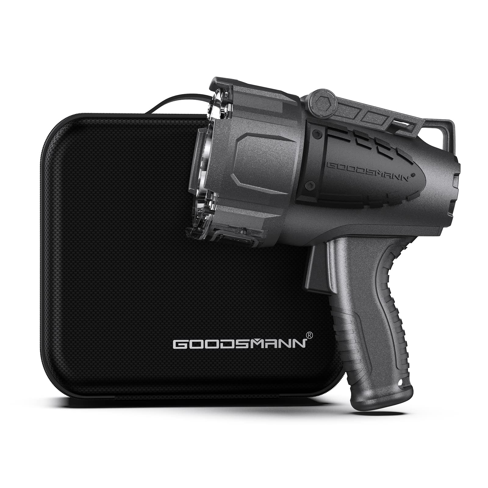 GOODSMANN 10000 Lumen Waterproof Rechargeable LED Marine Spotlight - Hunting Flashlight with EVA Carrying Case (Model 9903-C103-01A) | Perfect for Boating, Camping, Emergency & Outdoor Adventures