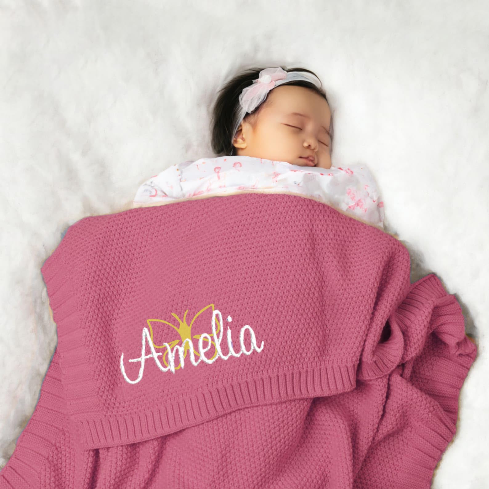 Personalized Baby Blanket - Custom Embroidered Knit Blanket with Baby's Name - Perfect for Baby Showers, Newborn Gifts & Nursery Decor