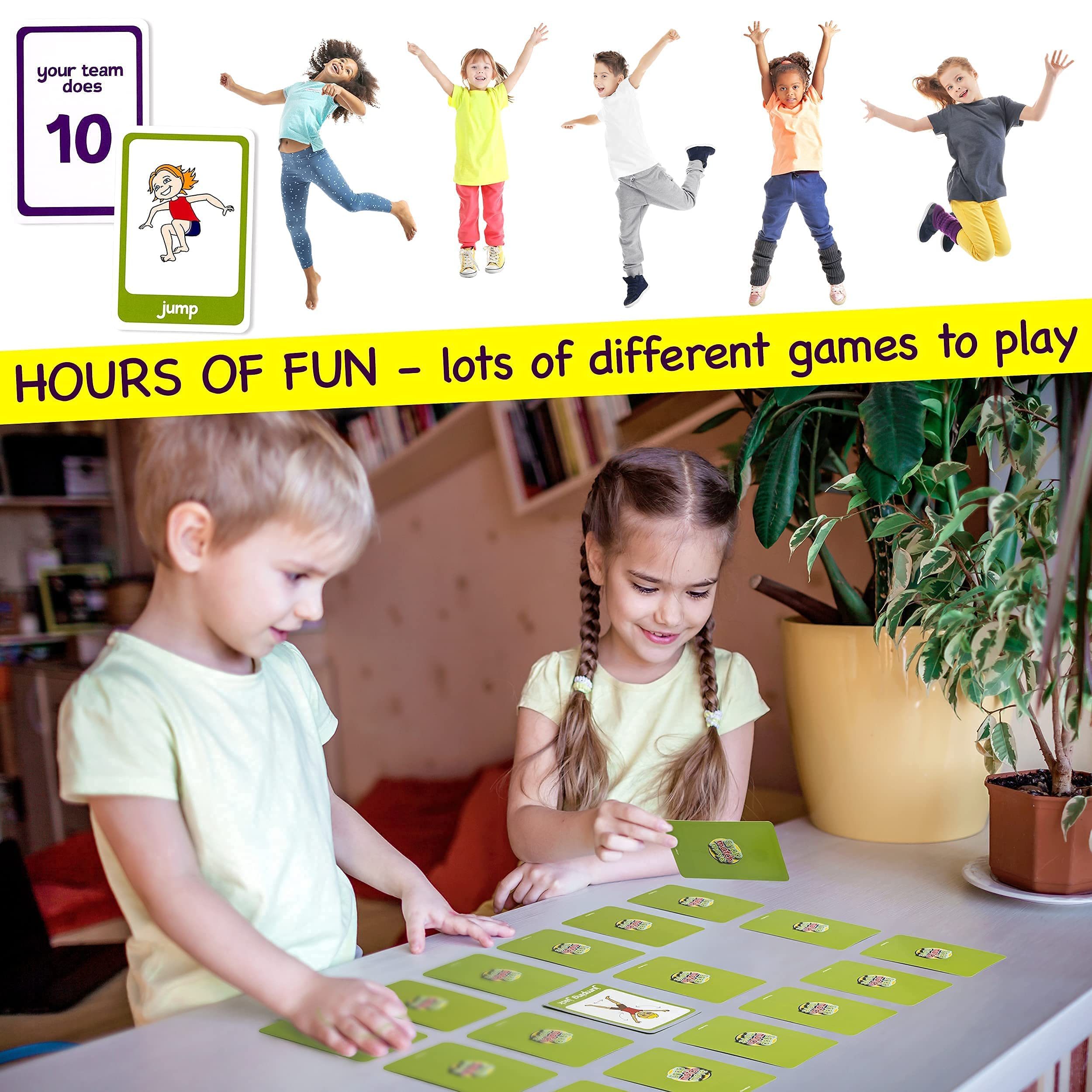 Kids Exercise Cards - Indoor Fitness Equipment for Children, Fun Exercise Games & PE Teacher Supplies for Classroom, Recess & Adapted PE Activities - Perfect for Home, School & Therapy Use