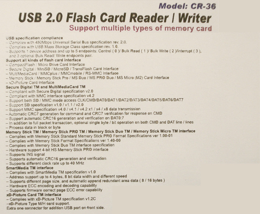 Lian Li CR-36 Aluminum USB 2.0 Memory Card Reader - SD/MMC/MS/CF Compatible - Silver | Perfect for Photographers & PC Builders