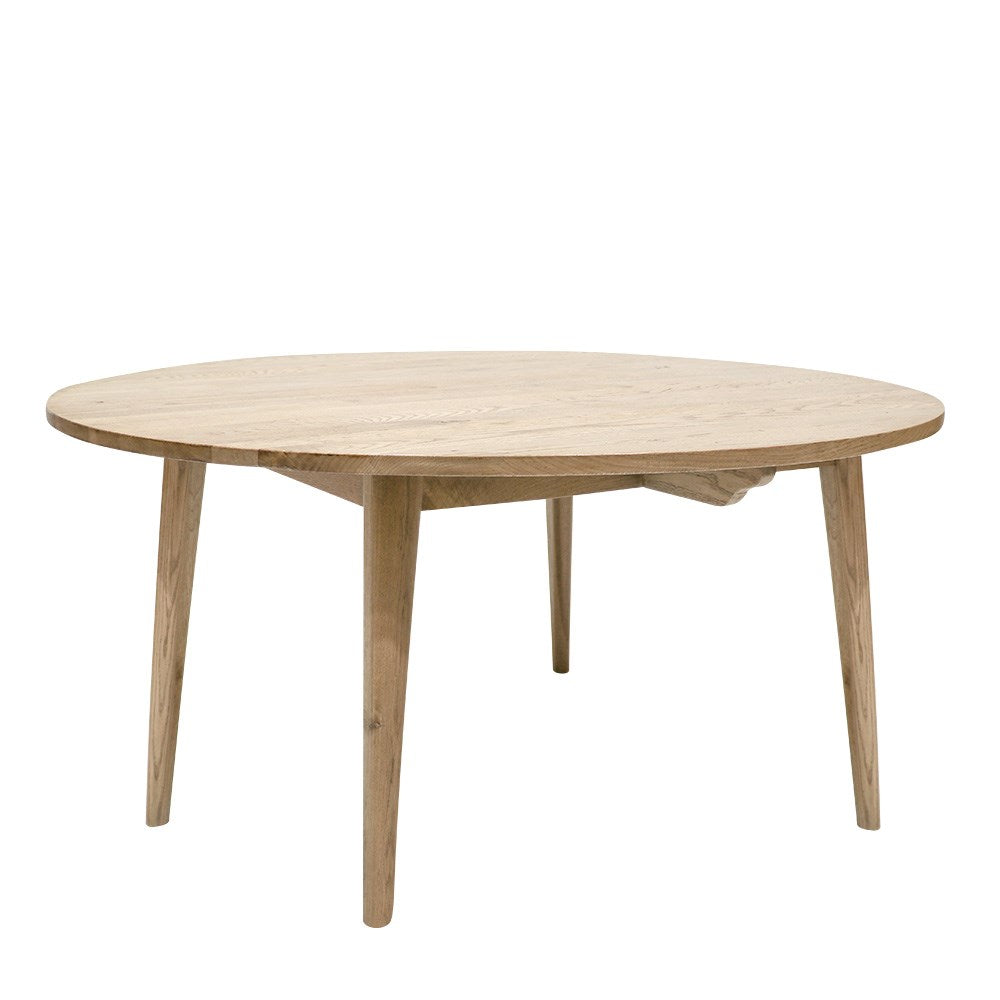 Vicchy 60 Inch Round Dining Table - Solid Oak Wood - Perfect for Kitchen, Dining Room, and Small Space Gatherings