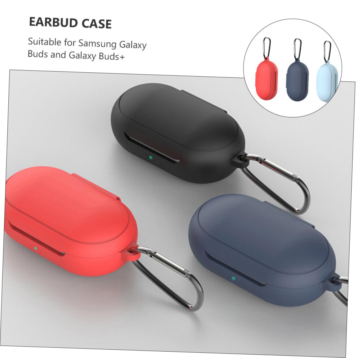 OSALADI Silicone Earphone Case - Protective Cover for AirPods & Wireless Earbuds - Blue Earbud Organizer with Keychain (Perfect for Travel, Gym & Daily Storage)